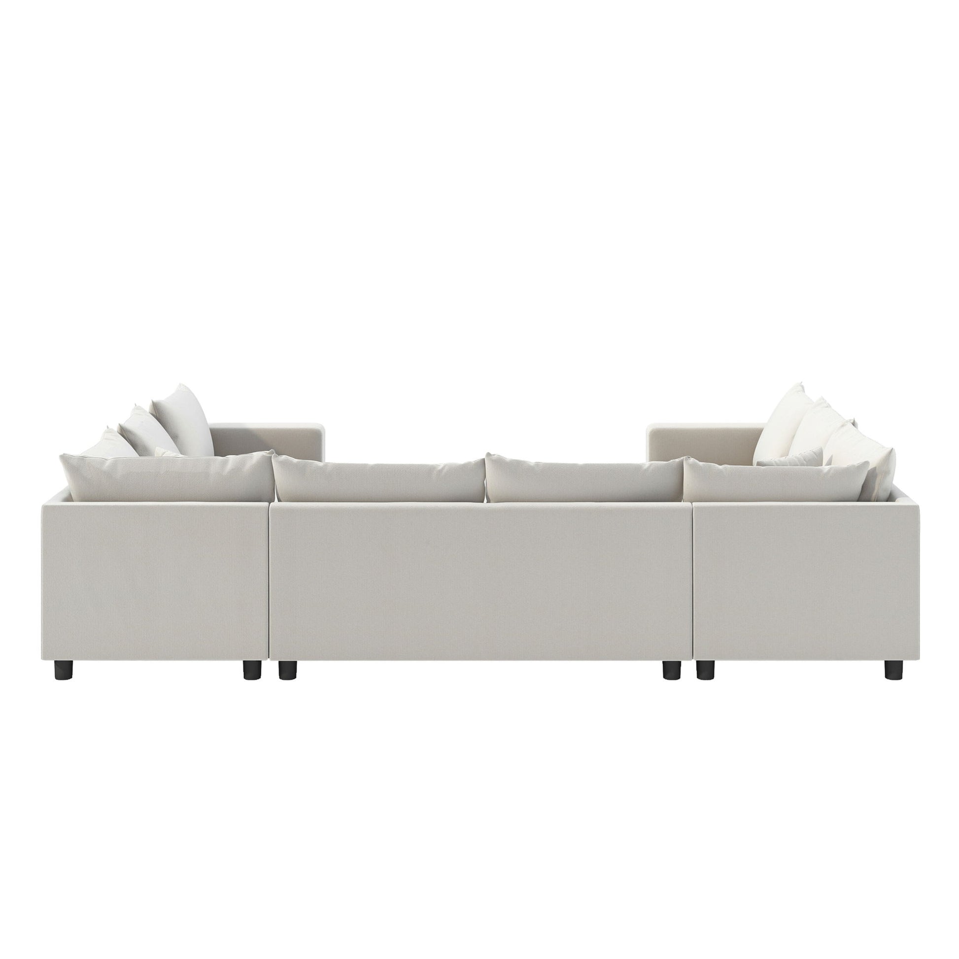 Modular Sectional Reversible U Shaped Couch Set, Free Combination Minimalist Style, Oversized 8 Seat Convertible Sofa - Best Buy Furniture