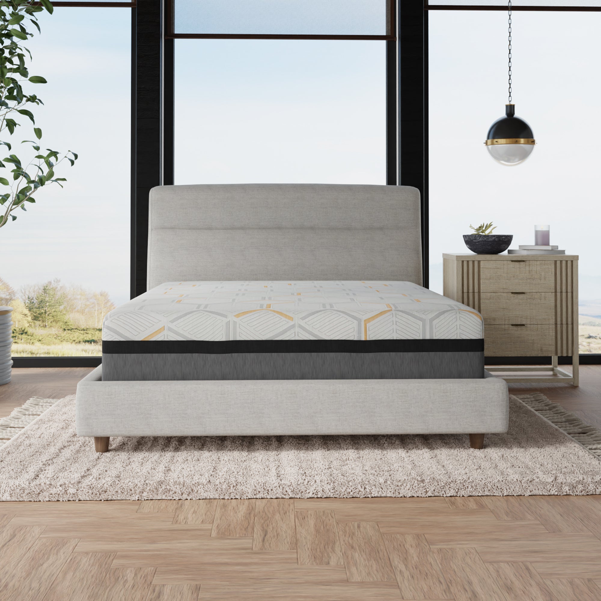 Hybrid copper gel cooling memory foam mattress with edge support and air ridge foam