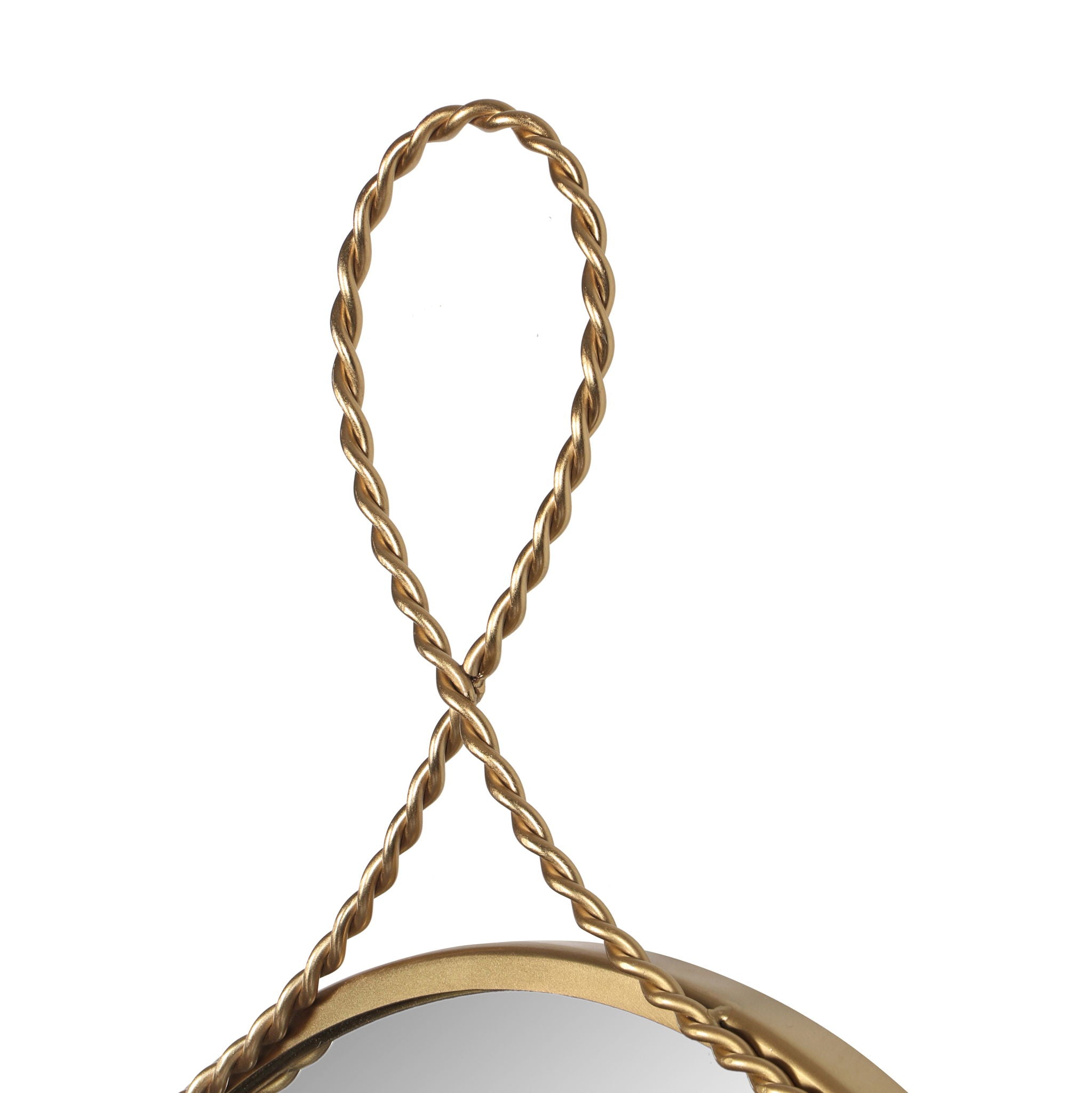 Ravina - Round Wall Mirror - Braided Brass