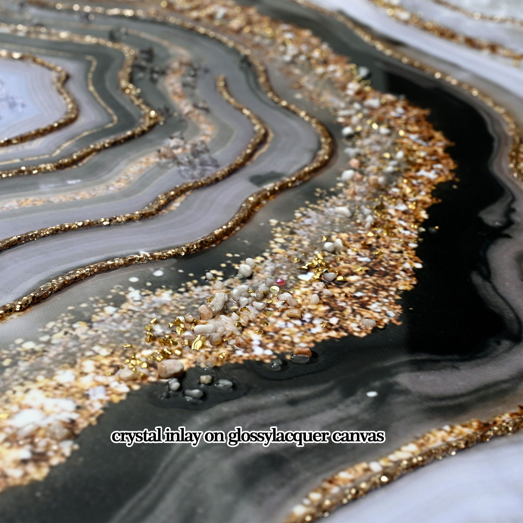 Canvas Painting Wall Art Framed, Artwork Decor, Picture Marble Print Paintings For Living Room - Frosted Glass / Gold