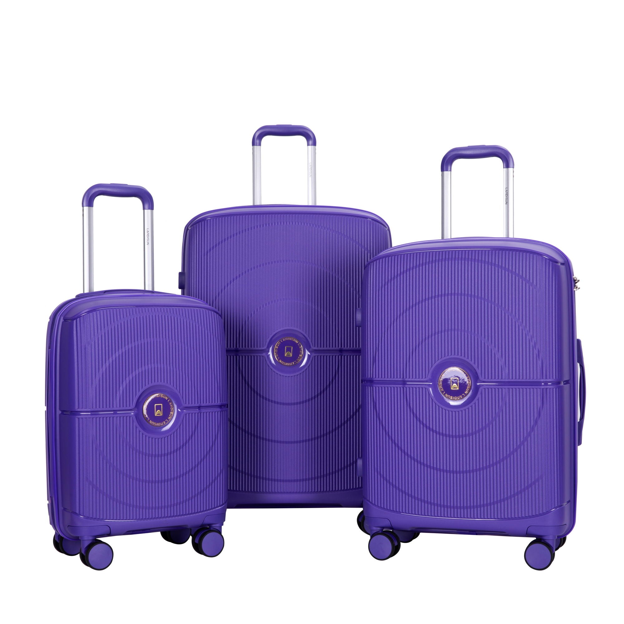 3 Piece Set Expandable Hardshell Suitcase Double Spinner Wheels
