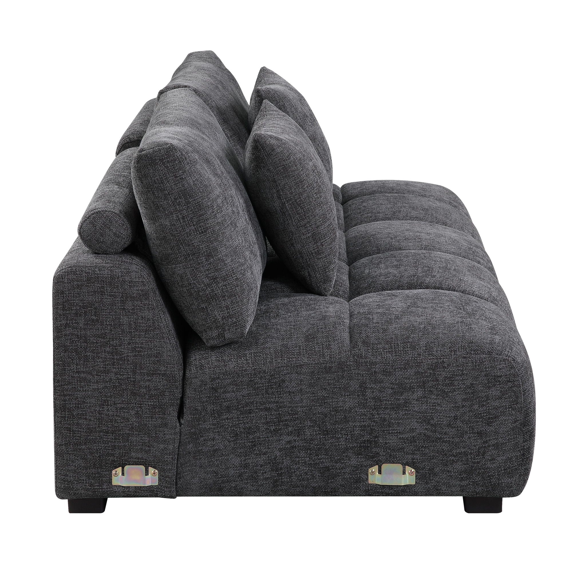 Chosen - Sectional Sofa With Toss Pillows With 2 Chaises With Ottoman - Gray