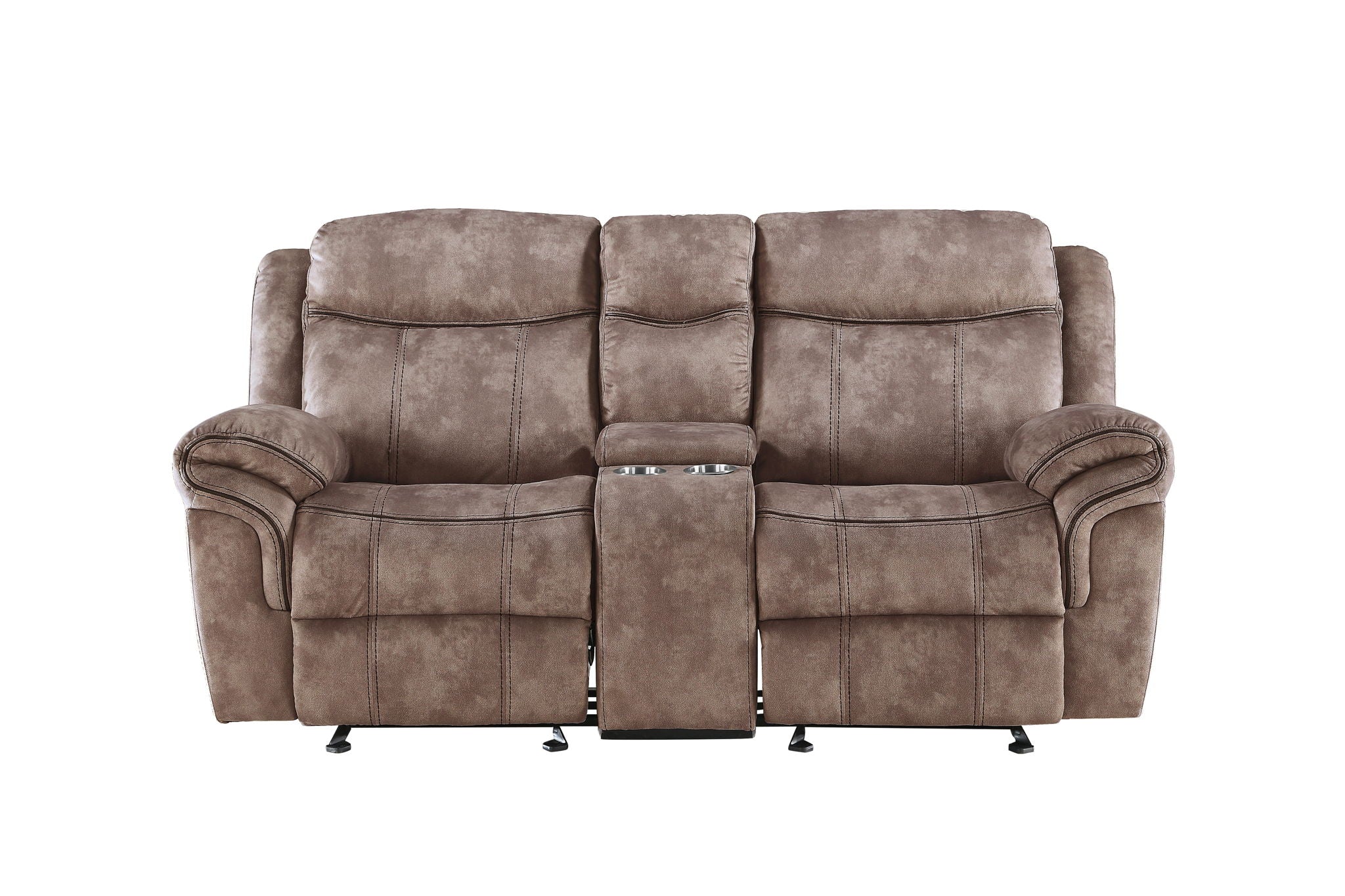 Zubaida - Two Tone Recliner Loveseat With USB Port Console