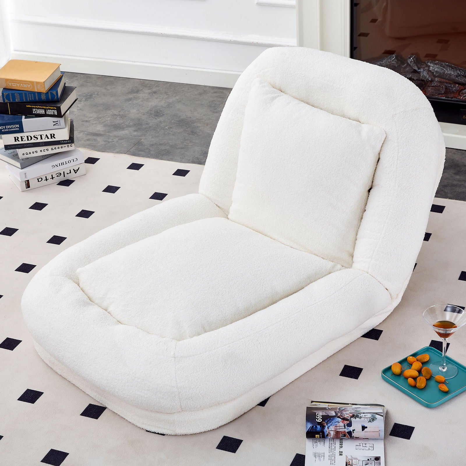 Contemporary Folding Sofa Chair With 5 Adjustable Positions For Gaming, Meditation, And Relaxation