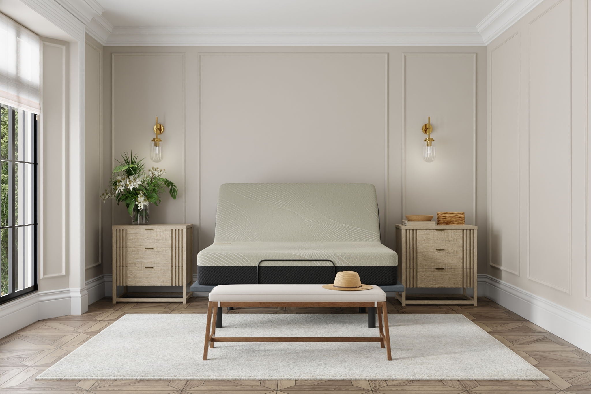 Gel Comfort - 8" Short Queen Firm Mattress - Black / Gray