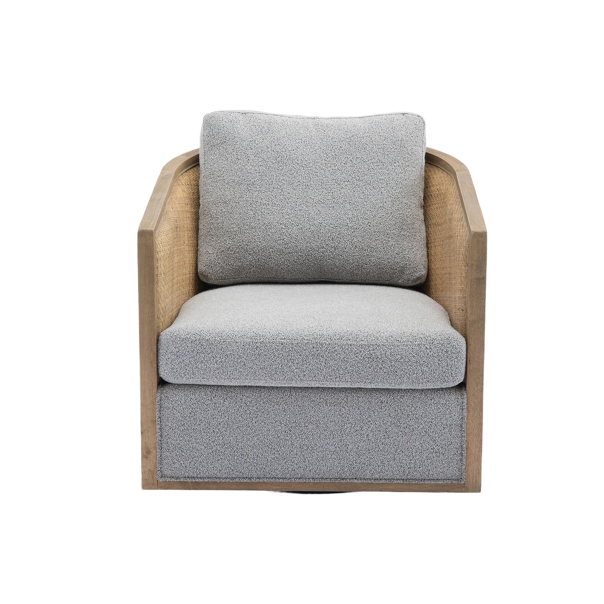 Barrel, Comfy Round Accent Sofa Chair With 360 Degree Swivel, Leisure Arm