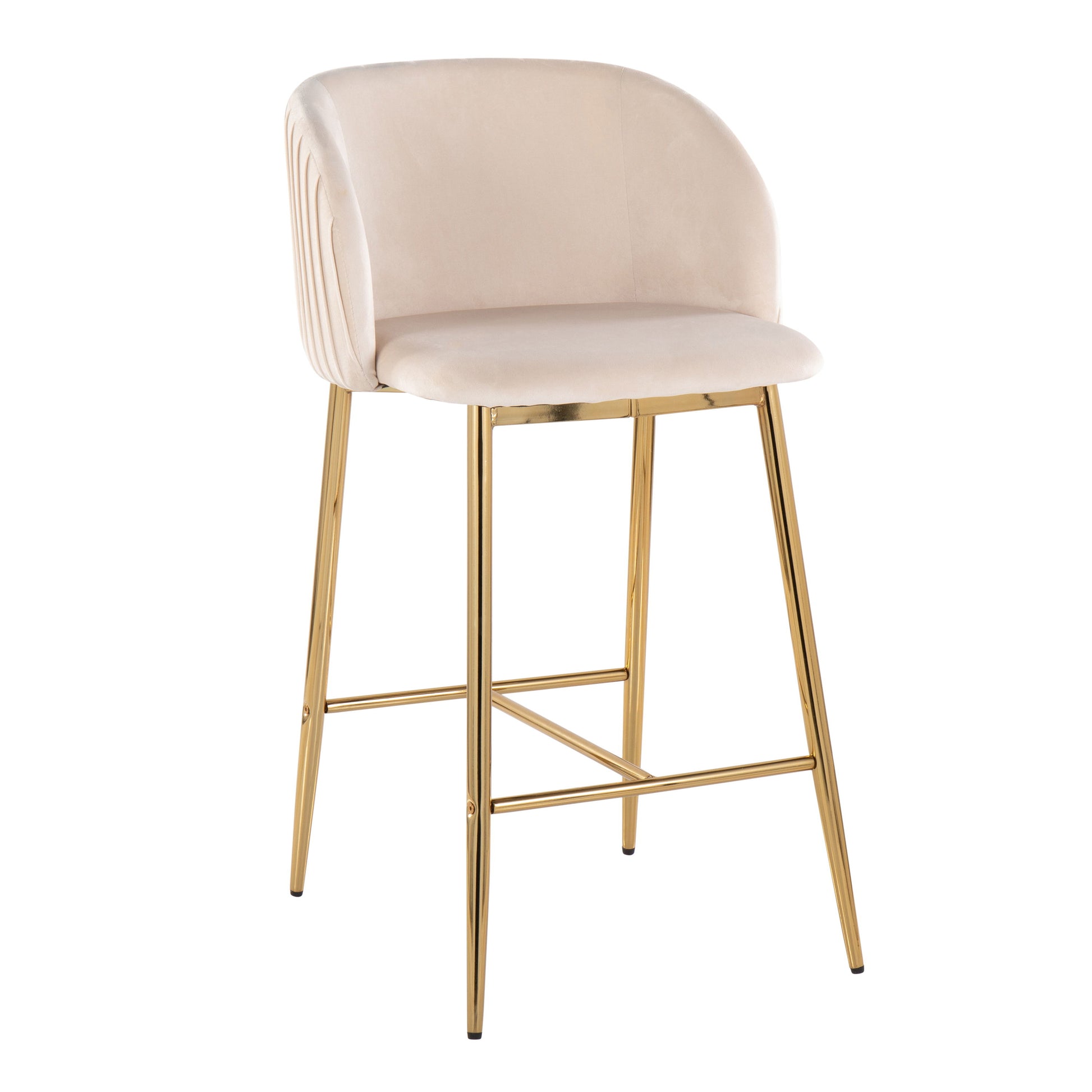 Fran - Pleated Contemporary / Glam Fixed Height Counter Stool (Set of 2) - Best Buy Furniture