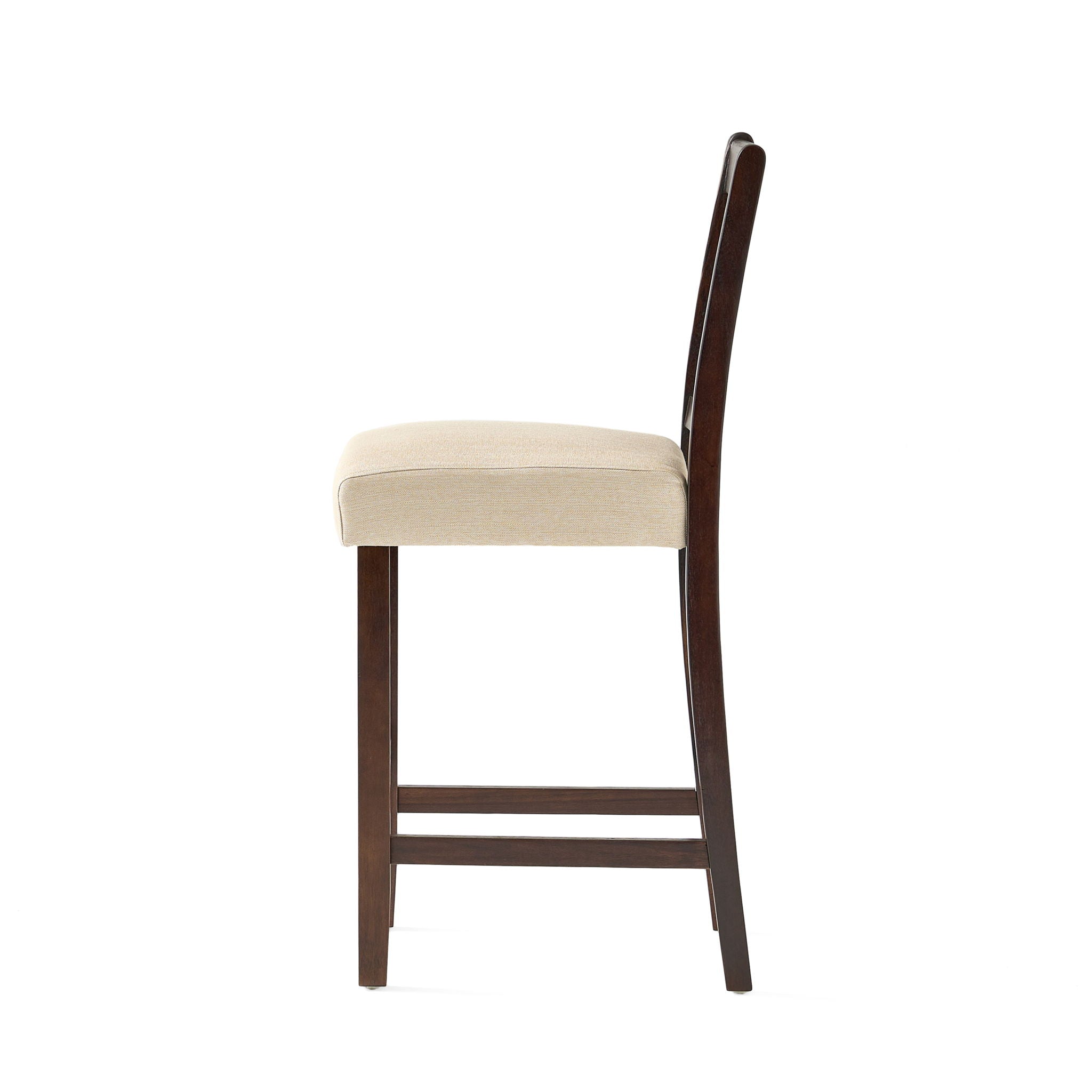 Upholstered Dining Chairs, Modern Dining Room Chairs For Dining Room Kitchen With Acacia Wood Legs (Set of 2) - Mahogany / Beige