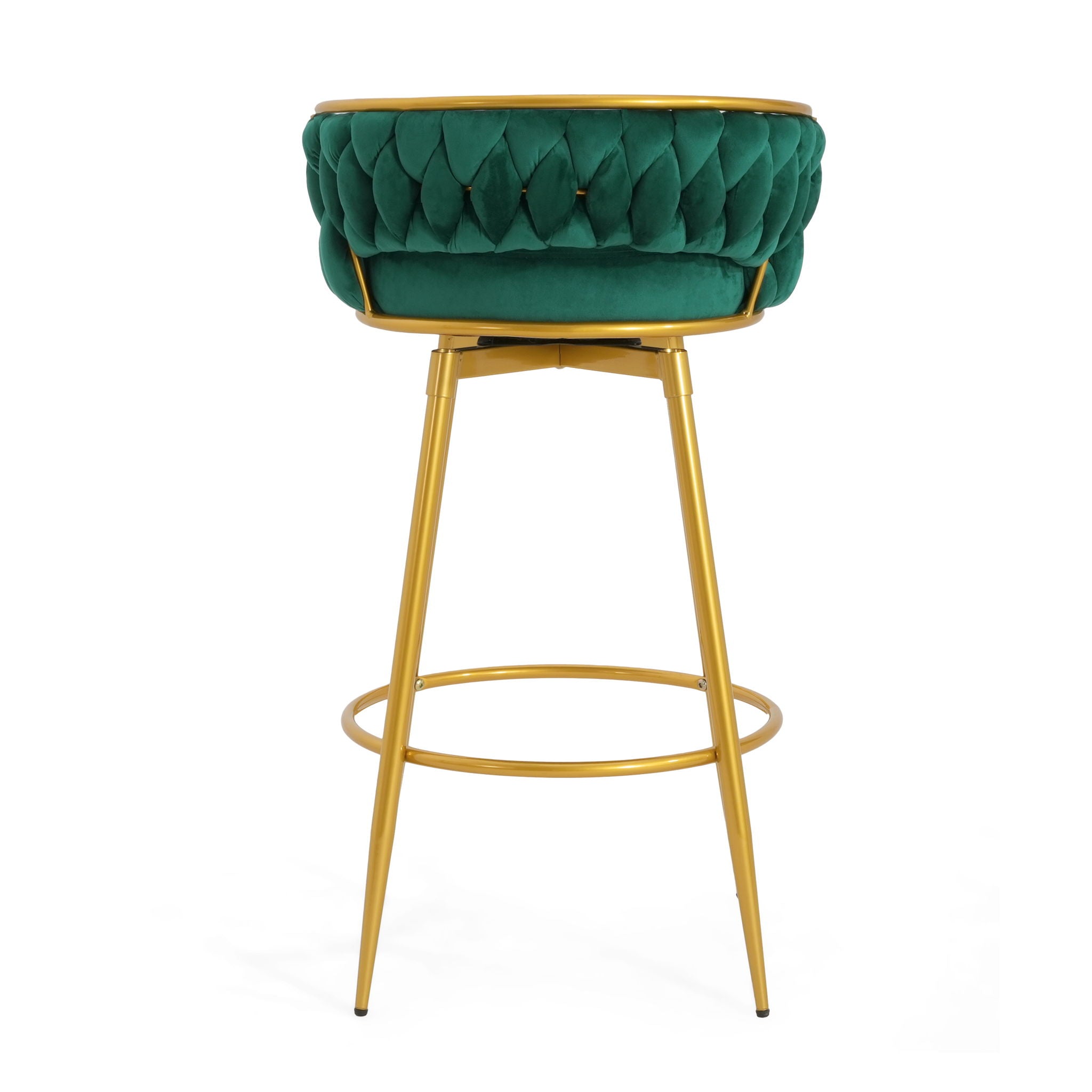 Modern Low Back Upholstered Counter Height Bar Stools (Set of 2)