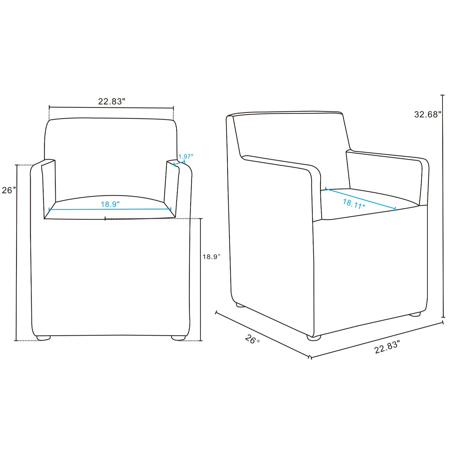 Anna - Square Armchair