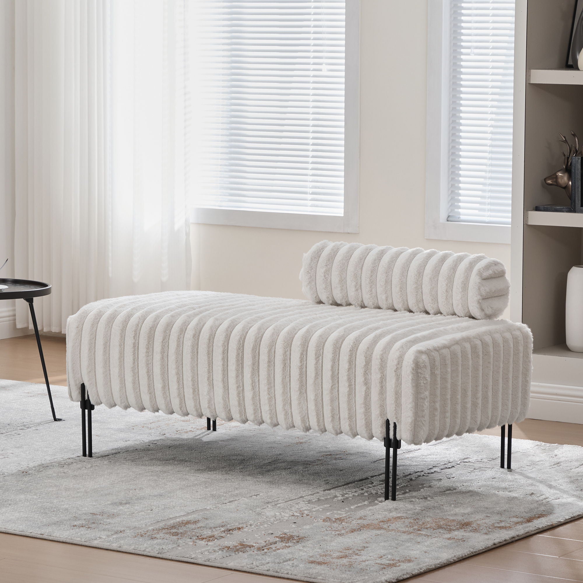 Mini Loveseat With Adjustable Backrest - Beige