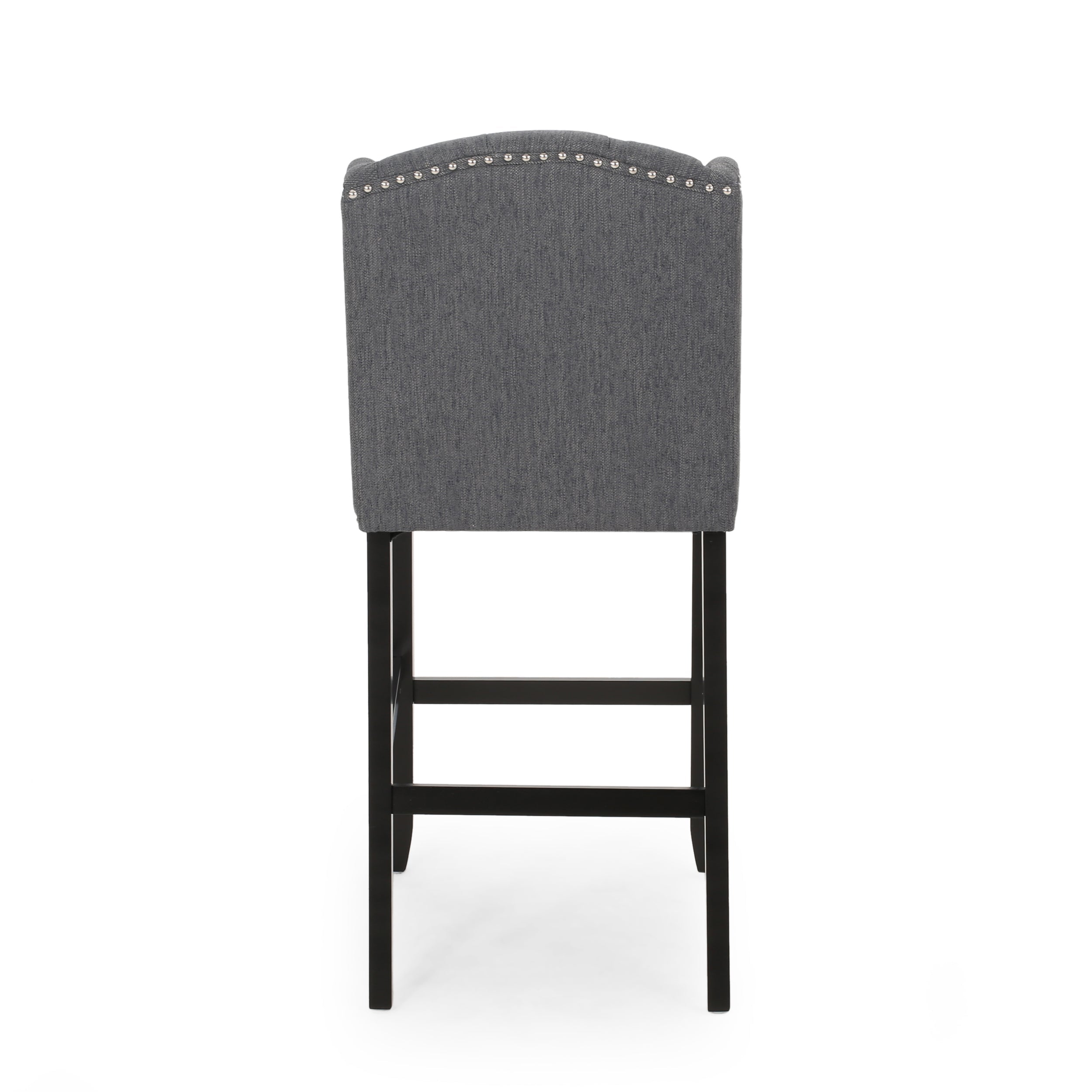 Fabric Tufted Counter Stool with Nailhead Accents - Set of 2