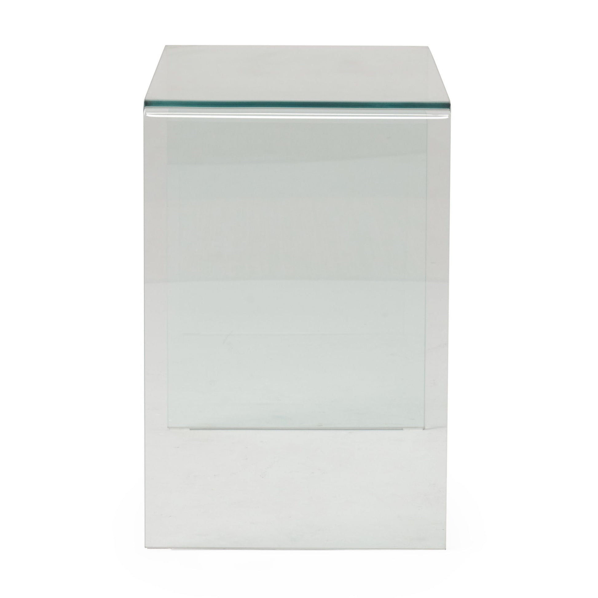 Modern Tempered Glass TV Stand With Shelf And Open Back Design - Clear - Best Buy Furniture