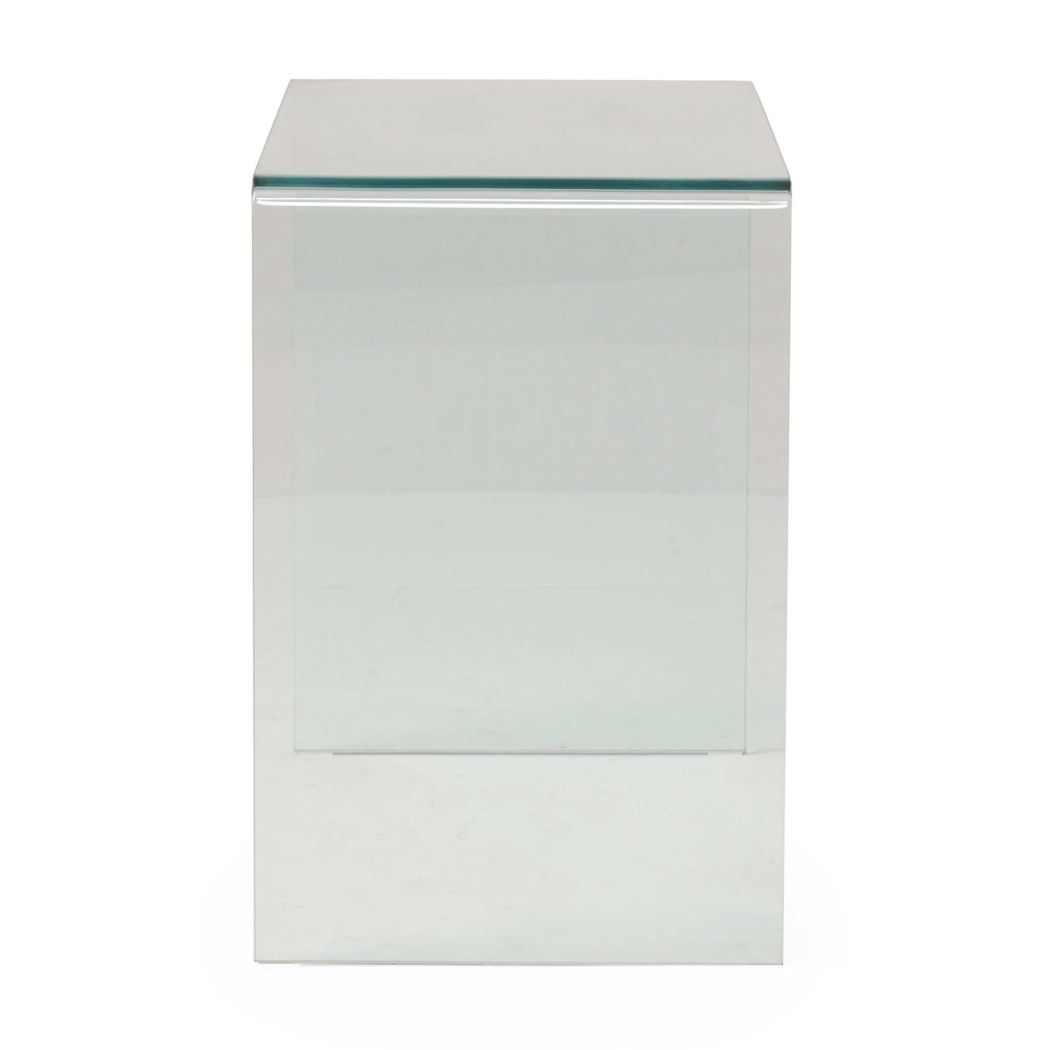 Modern Tempered Glass TV Stand With Shelf And Open Back Design - Clear - Best Buy Furniture