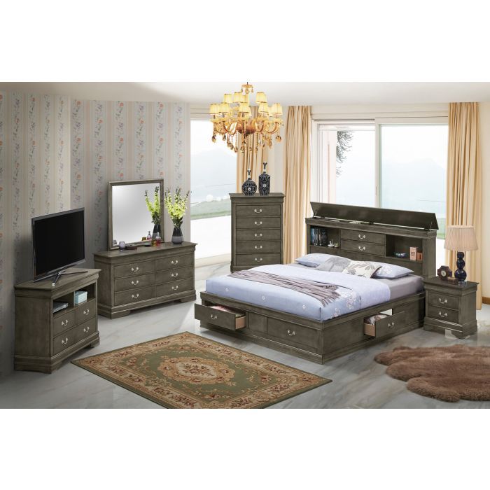 Louis Phillipe - Bookcase Storage Bed