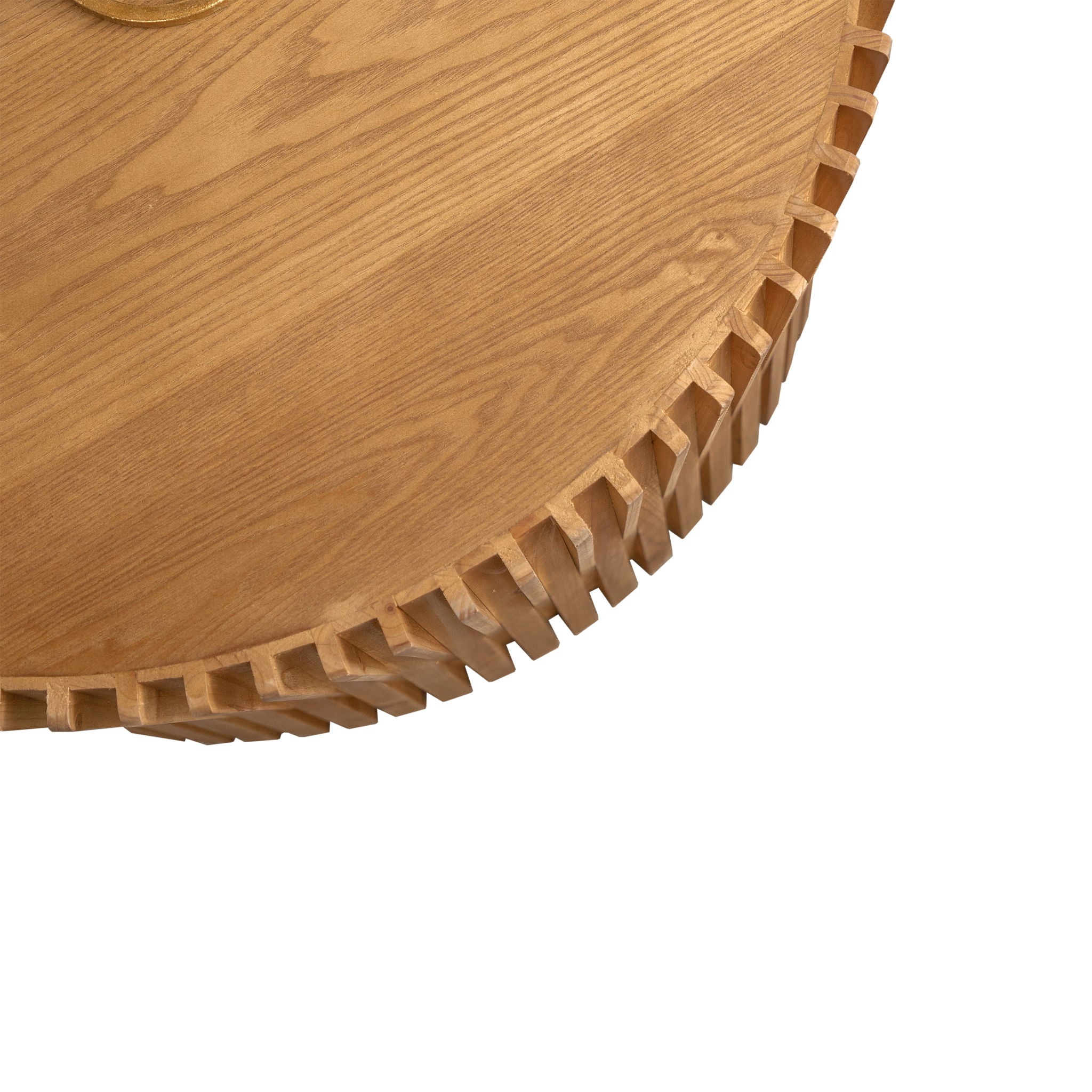 Cylindrical Coffee Table With Vertical Texture Relief