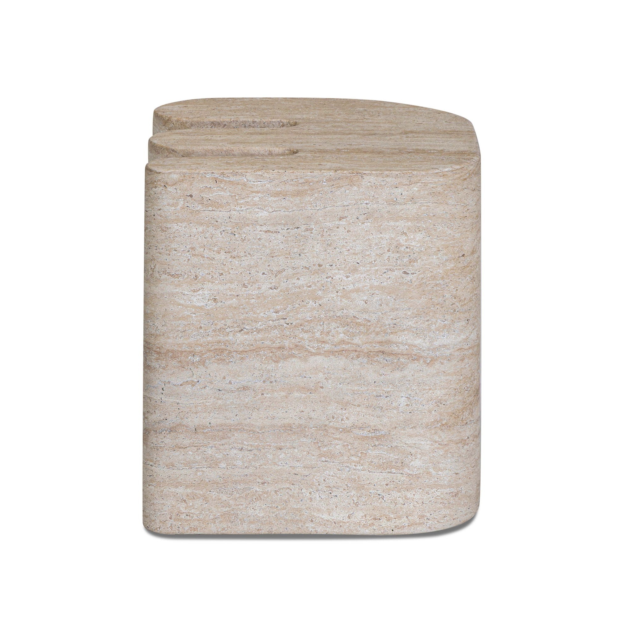 Thyme - Indoor / Outdoor Concrete Side Table - Faux Travertine