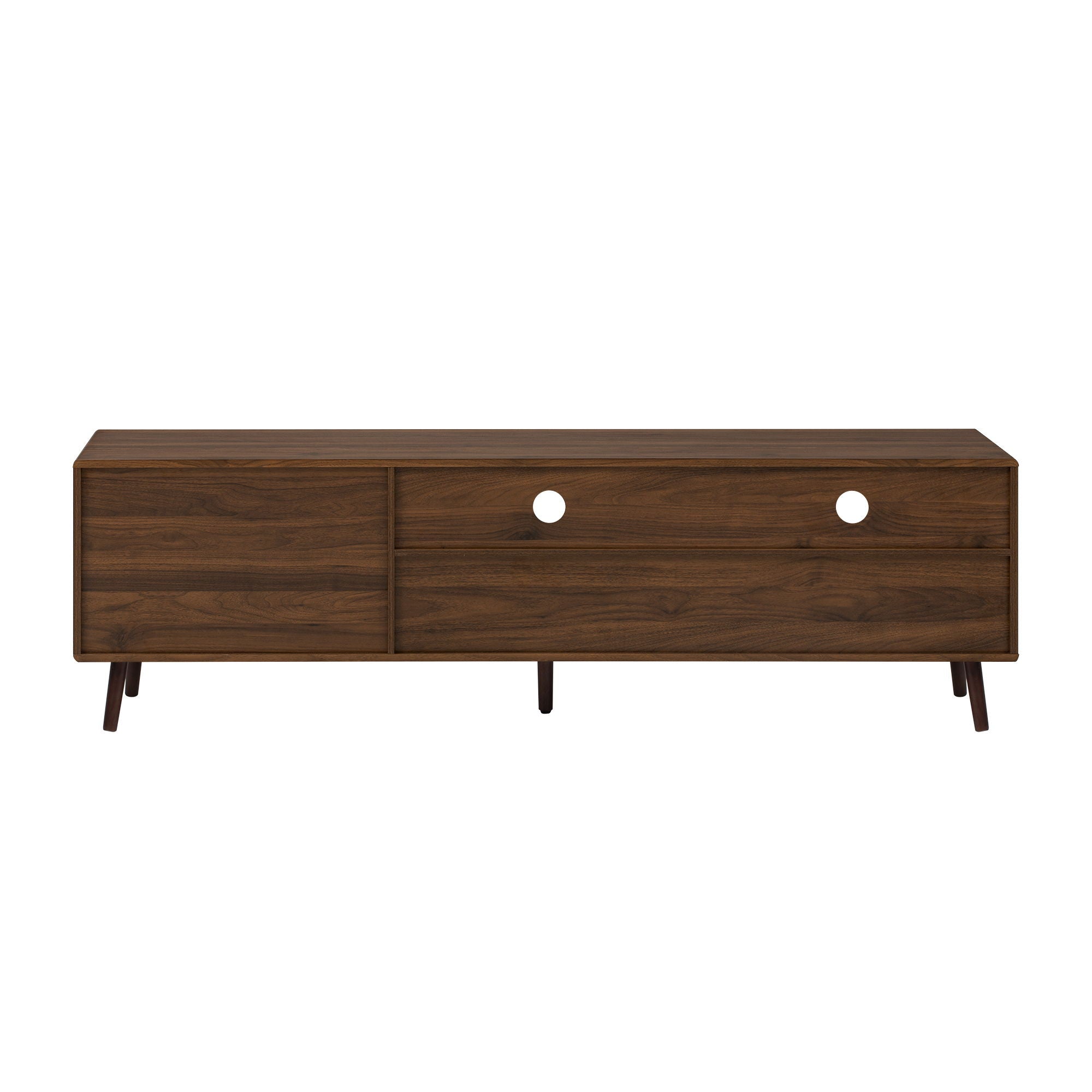 TV Stand With 2 Drawers, 1 Drop Down Door, Media Console Table - Natural