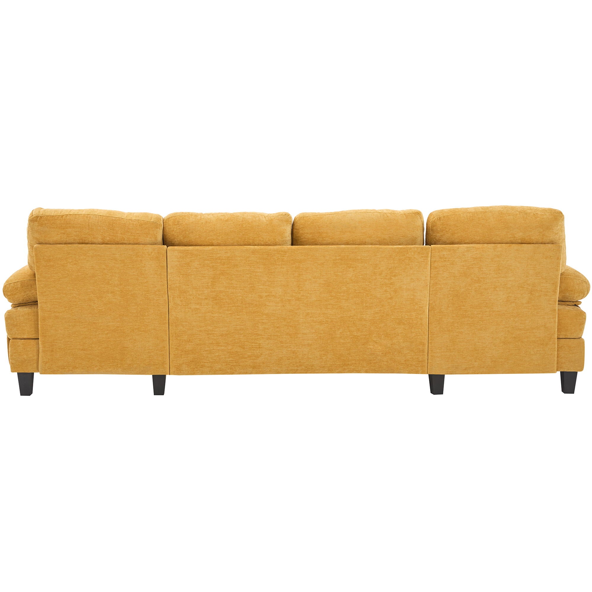 U-Shaped Sectional Sofa 103.5" Black Chenille Fabric Couch With Dual Chaise Lounges, Storage Pockets, Armrest Pillows