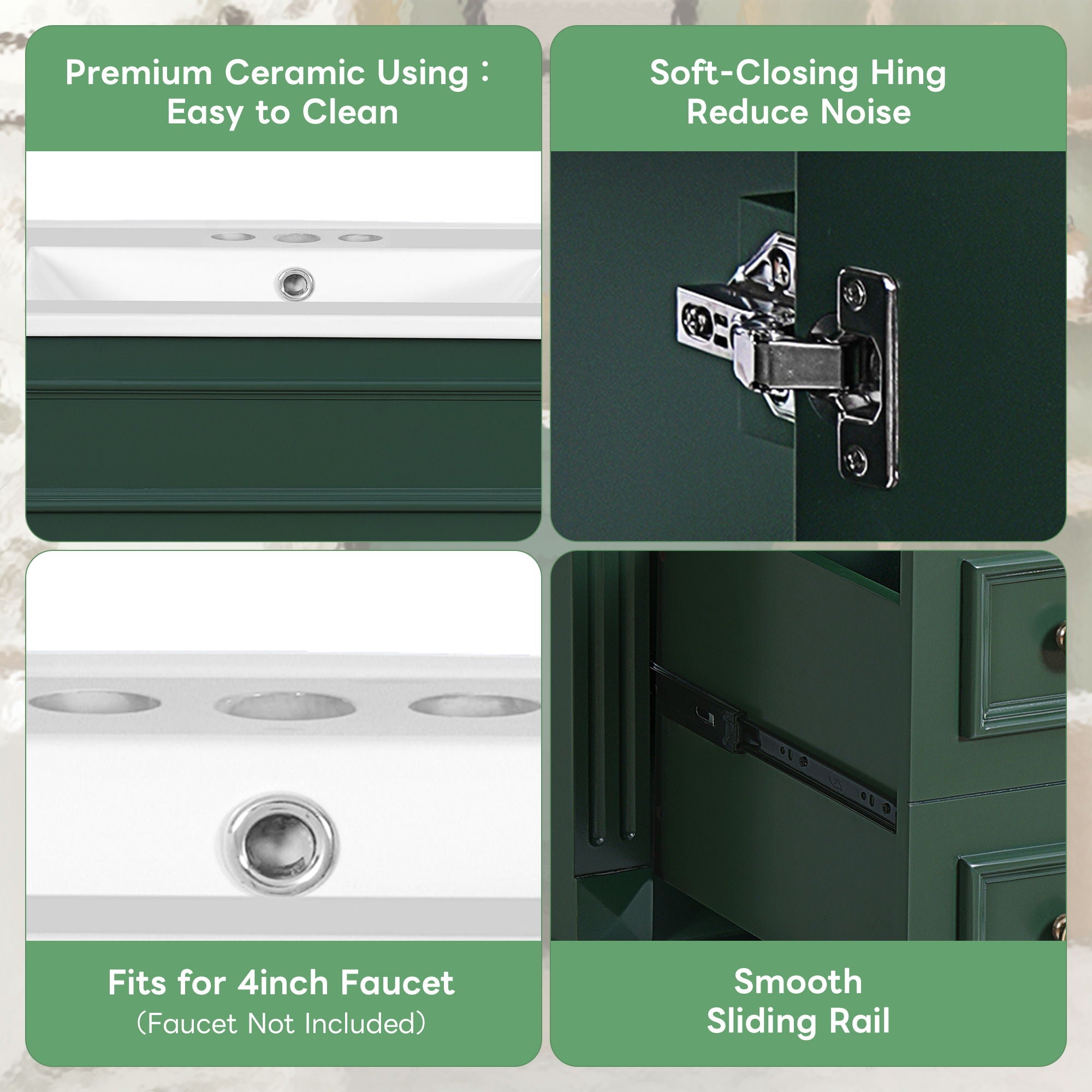 Bathroom Vanity With Sink, Compact Cabinet & 2 Drawers And Adjustable Shelf