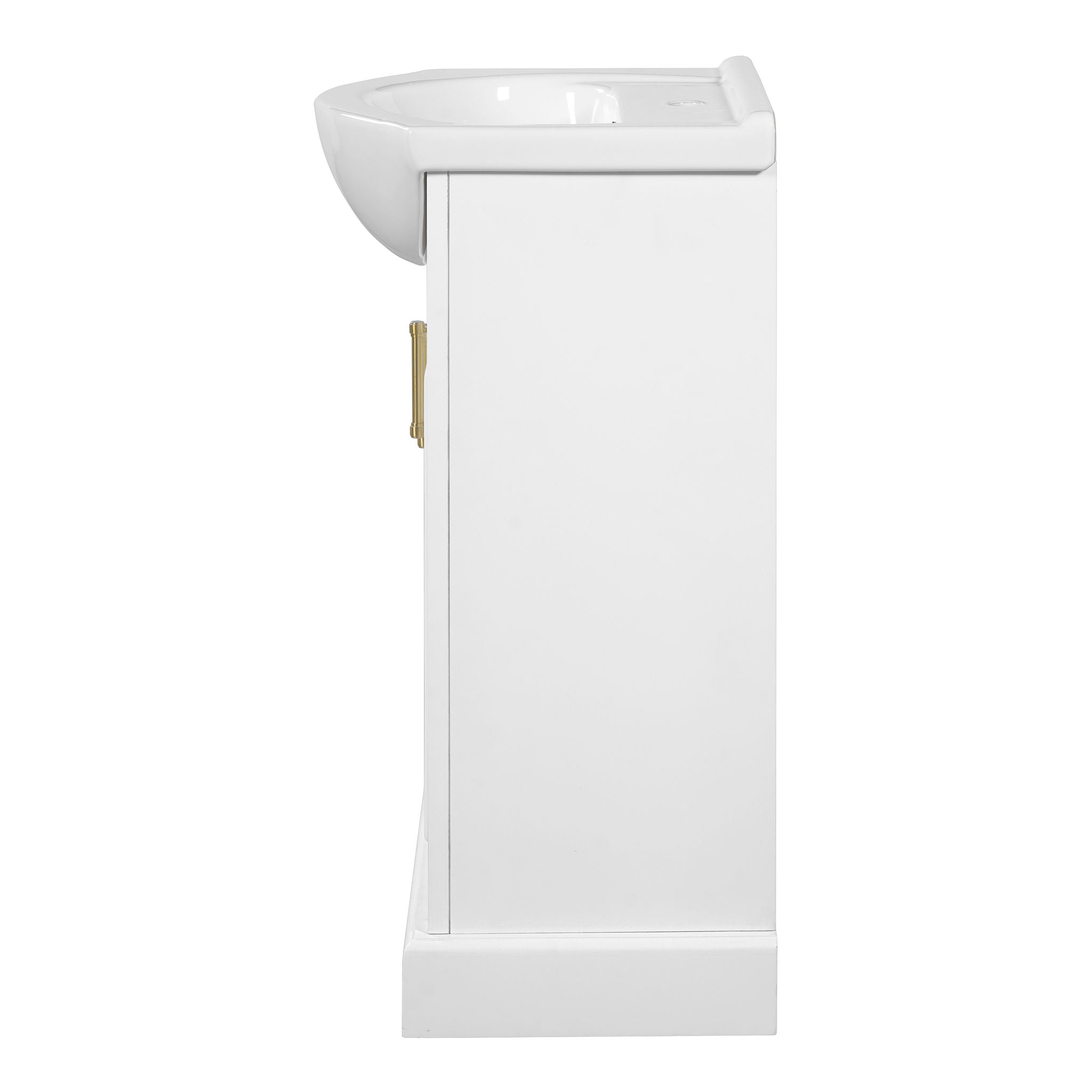 Bathroom Vanity With Bulged Sink, Cabinet, Soft-Close Door, Freestanding Single Unit