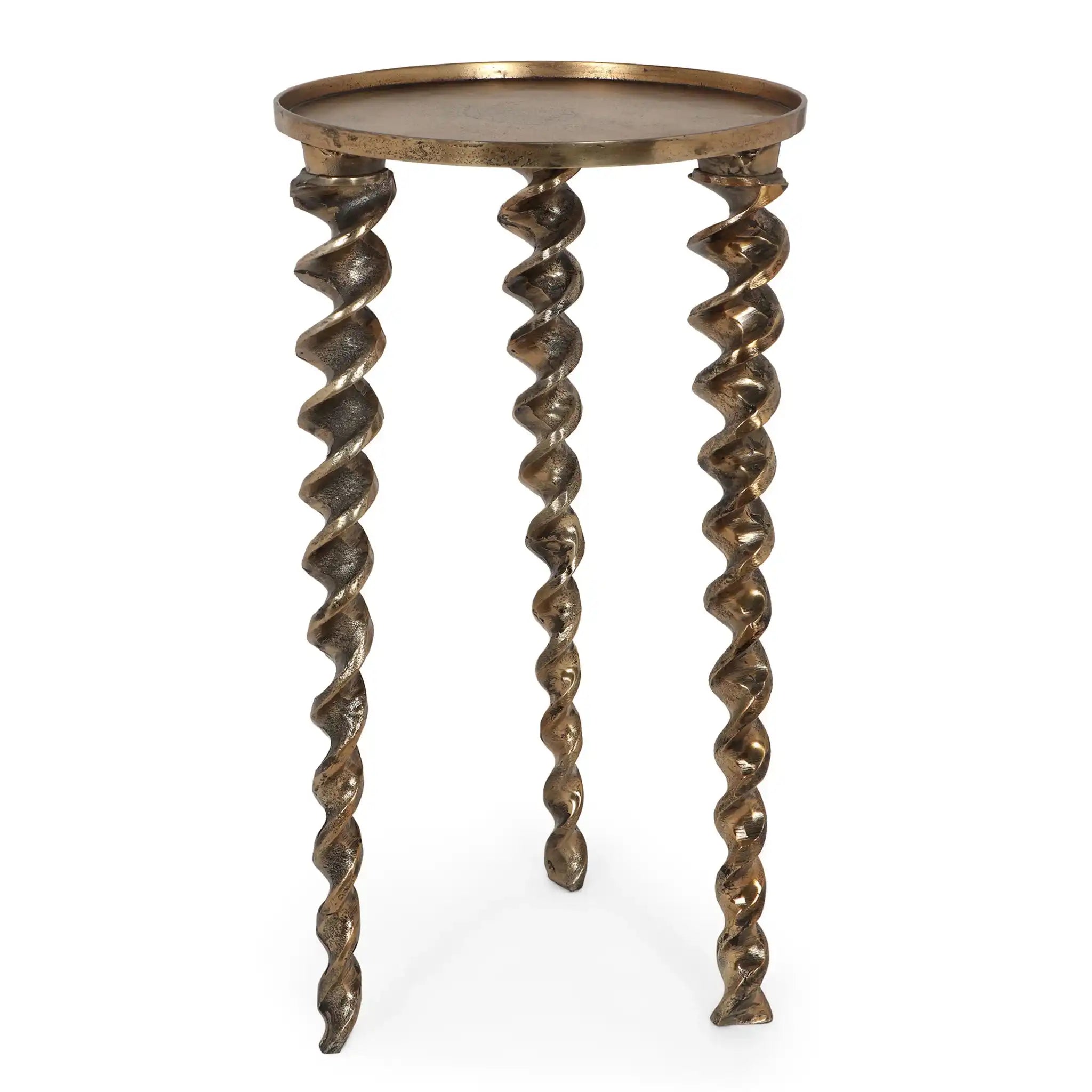 Bohemian Industrial Drill Table L - Antique Brass
