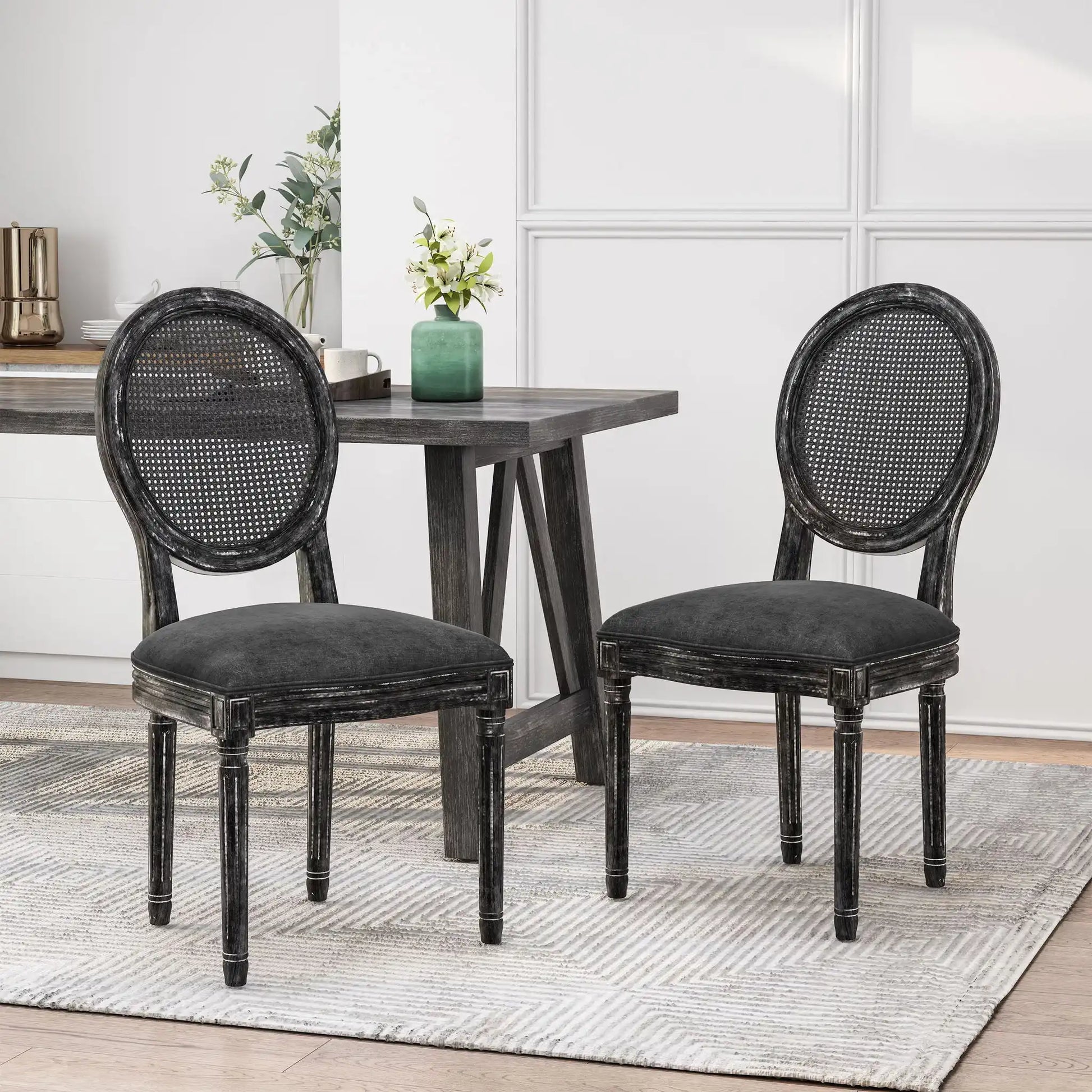 French Country Dining Chair With Cane Backrest (Set of 2) - Best Buy Furniture