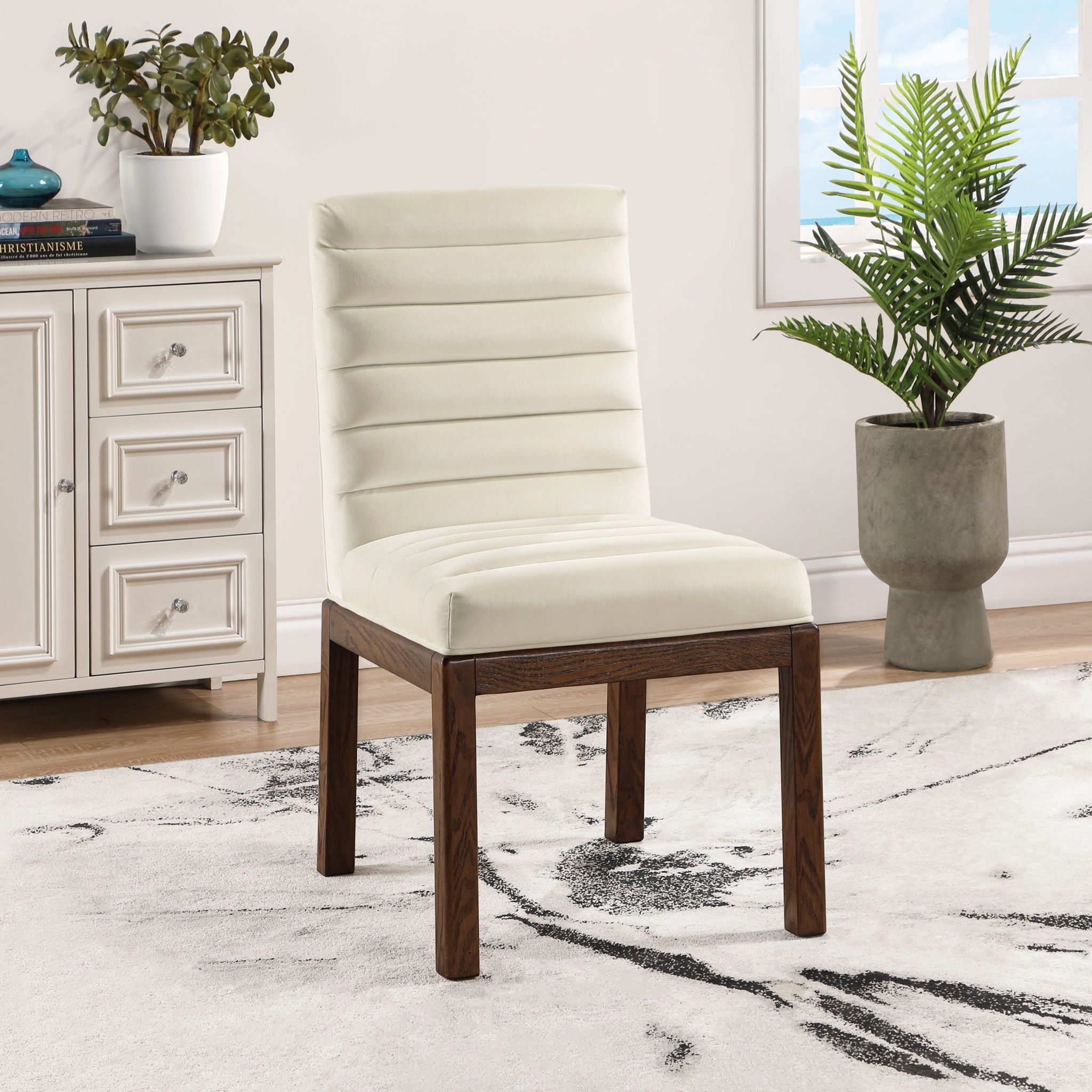 Evelyn - Dining Chair With Brown Legs