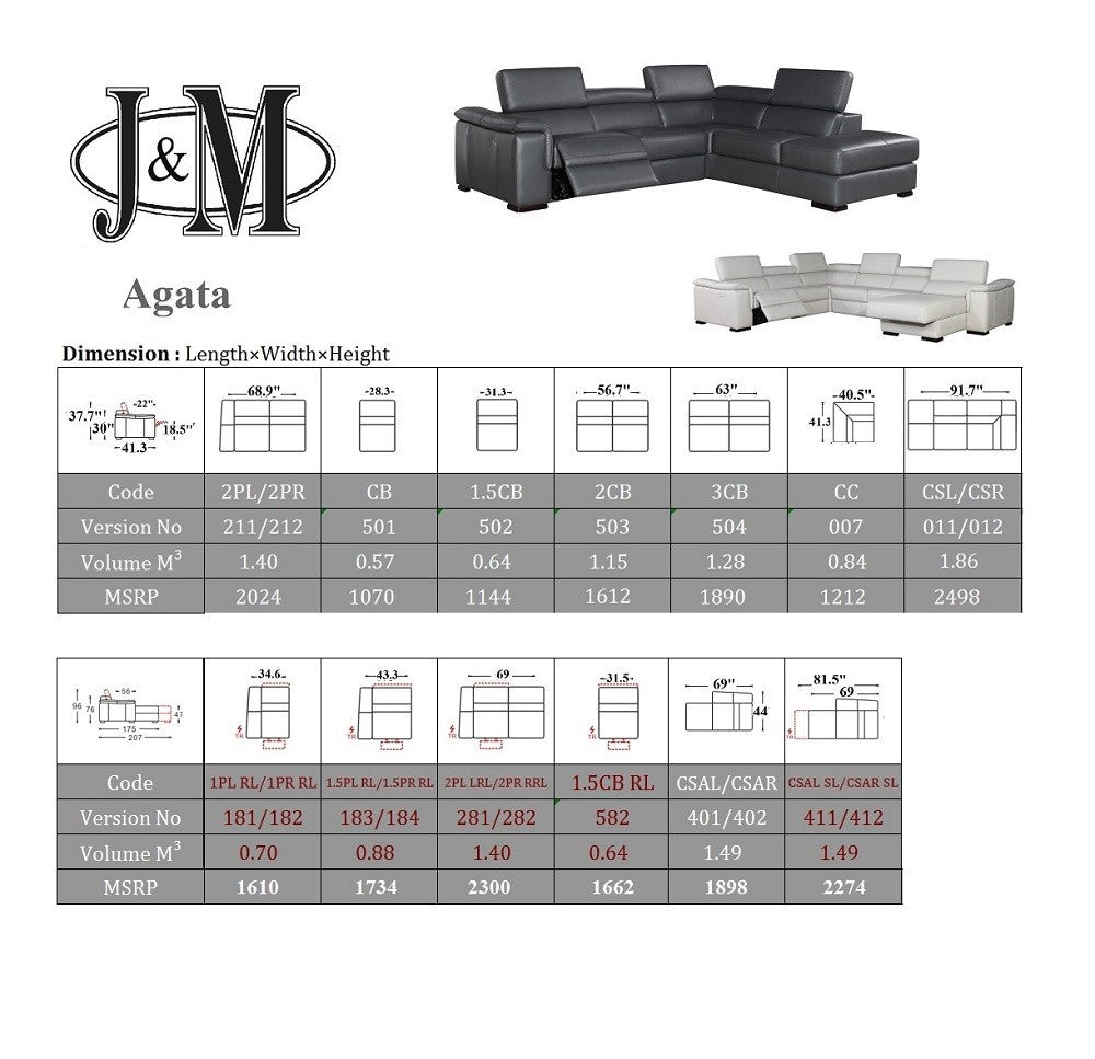 Agata Premium Leather Sectional J&M