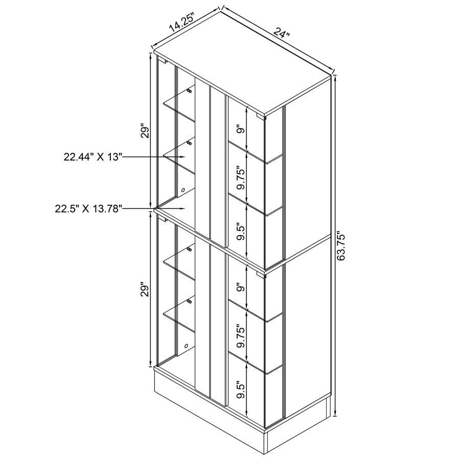 Cabra - 4-door LED Curio Display Cabinet