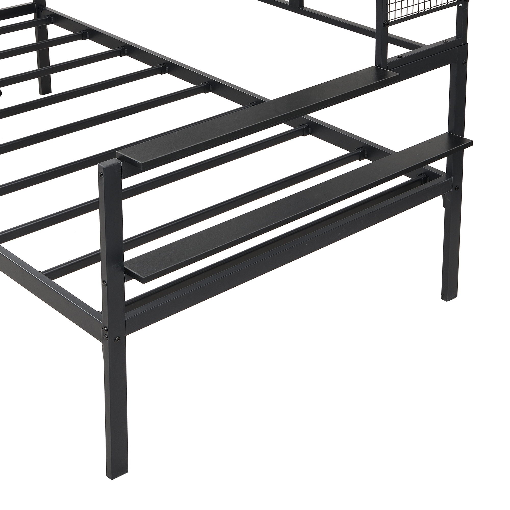 Daybed With Movable Desk, Grid, Shelves And Clothes Hanger