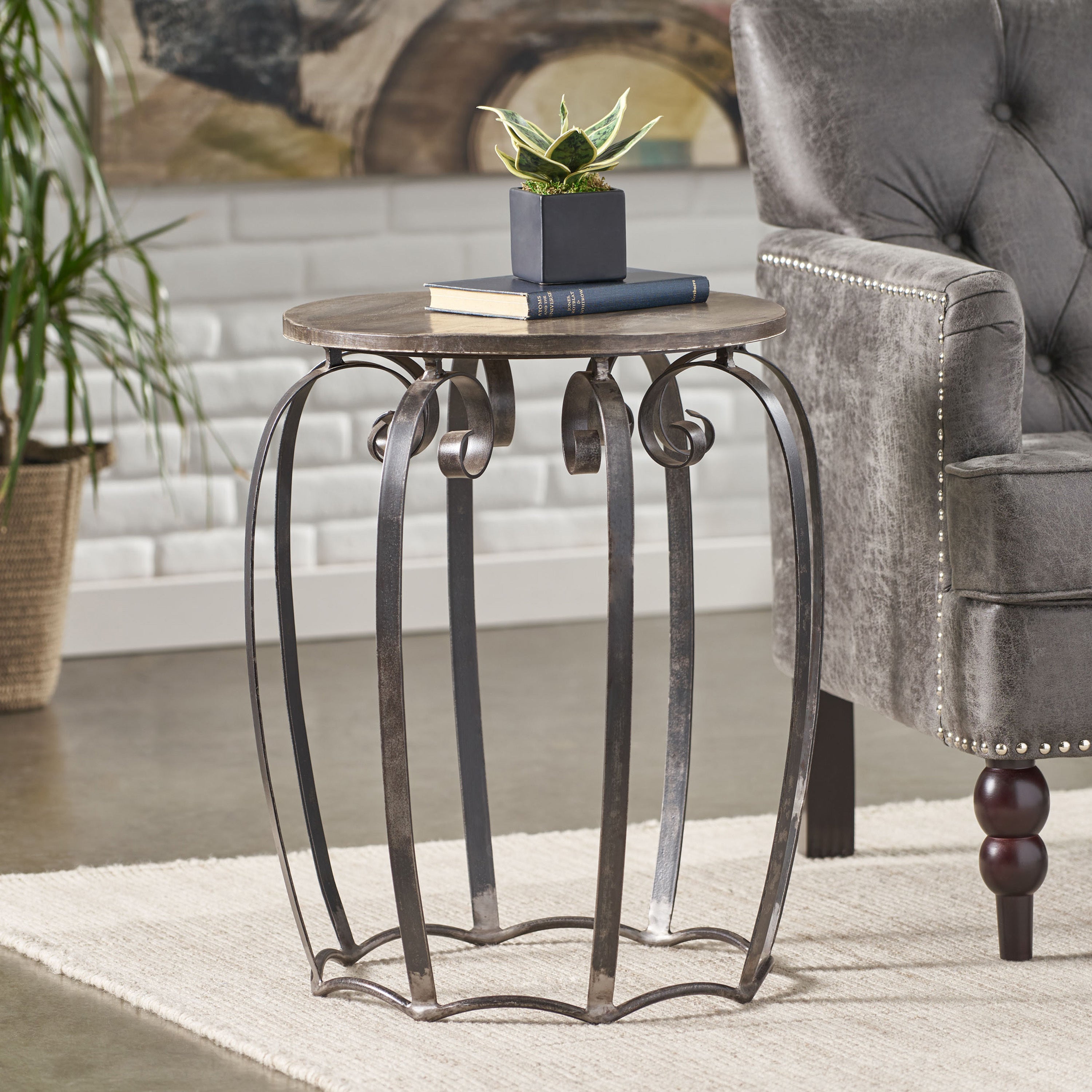 Modern-industrial-end-table-Outdoor-Tables