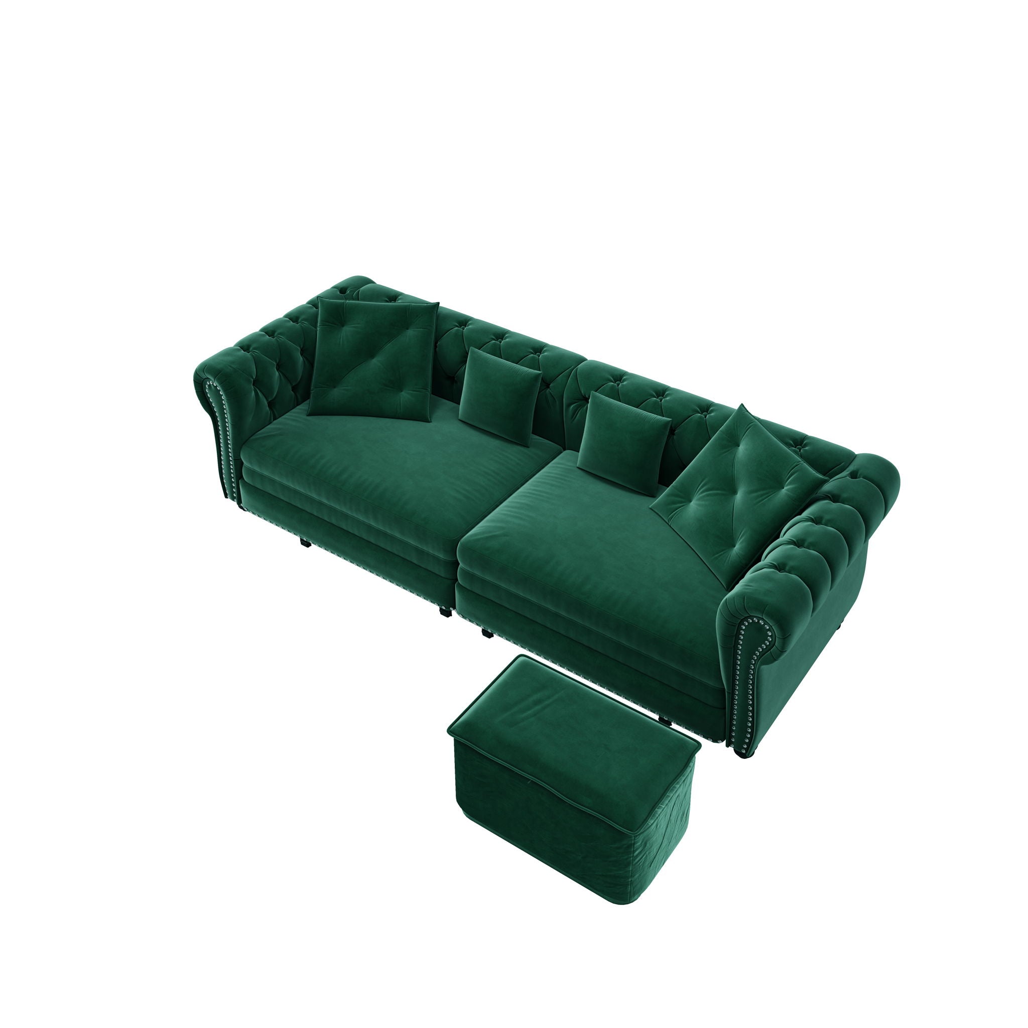3 In 1 Pull Out Sofa Bed With Movable Ottoman