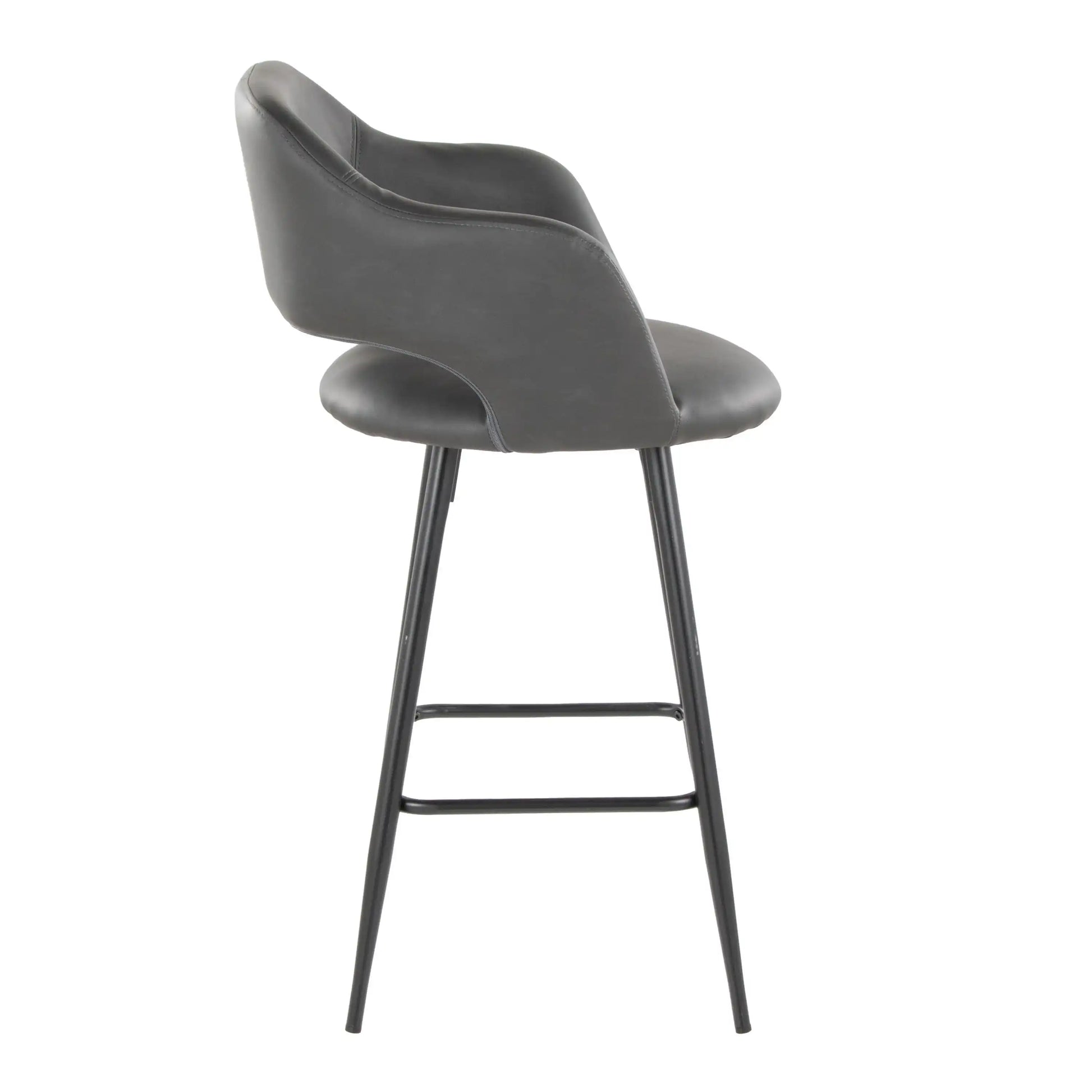 Margarite - Contemporary Fixed Height Counter Stool With Square Footrest (Set of 2) - Best Buy Furniture