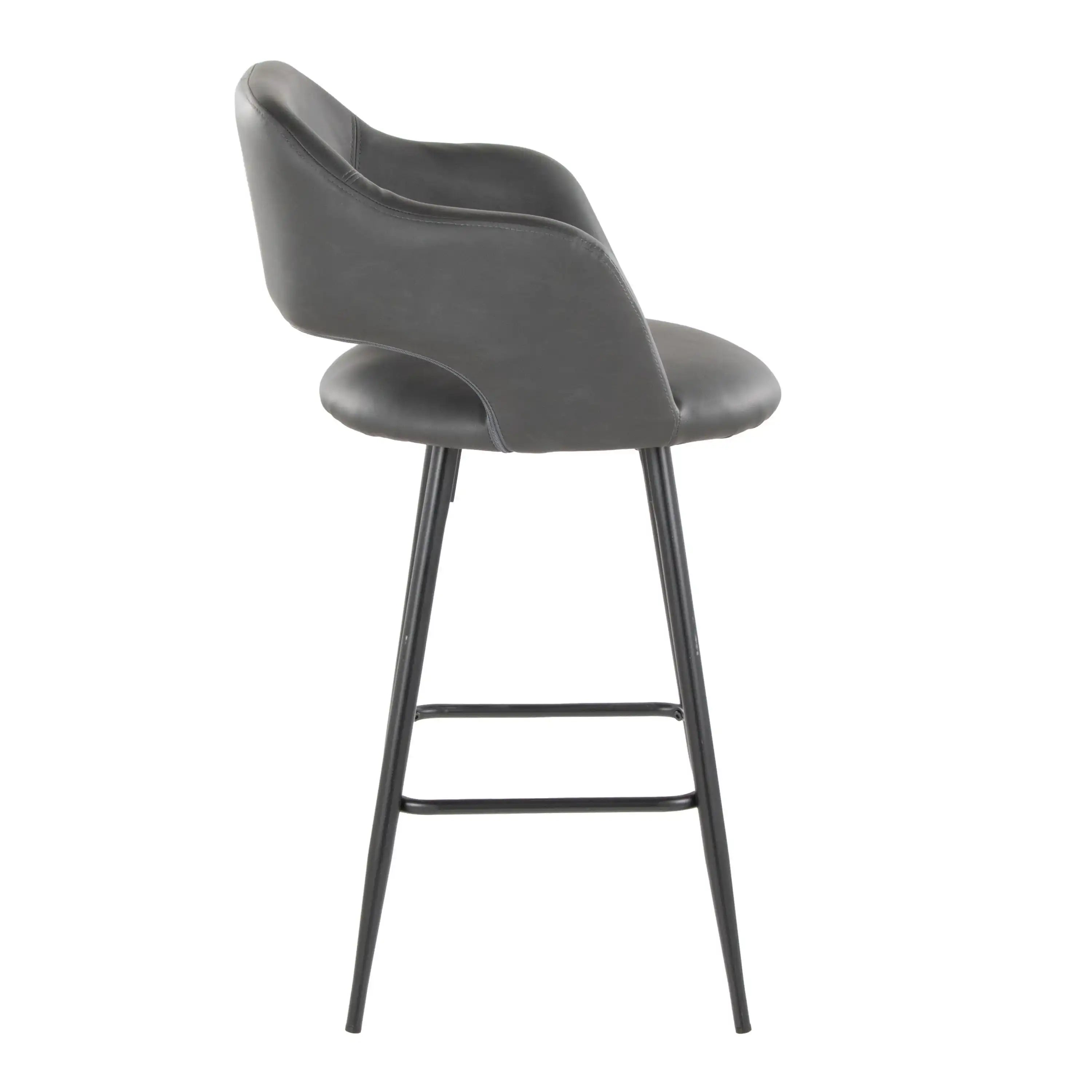 Margarite - Contemporary Fixed Height Counter Stool With Square Footrest (Set of 2) - Best Buy Furniture
