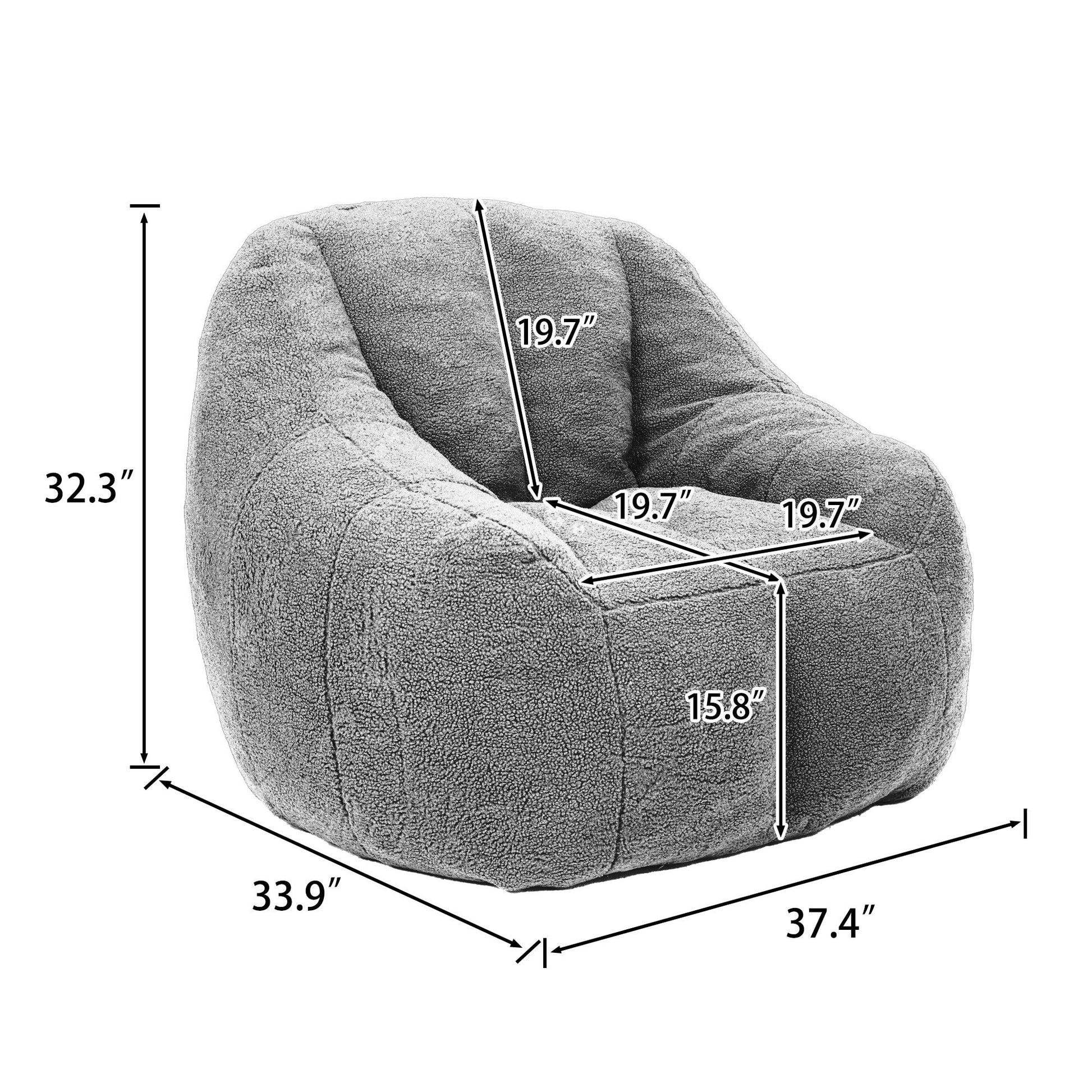 Comfy Bean Bag Chair With Memory Foam Filler, Tufted Soft - Best Buy Furniture