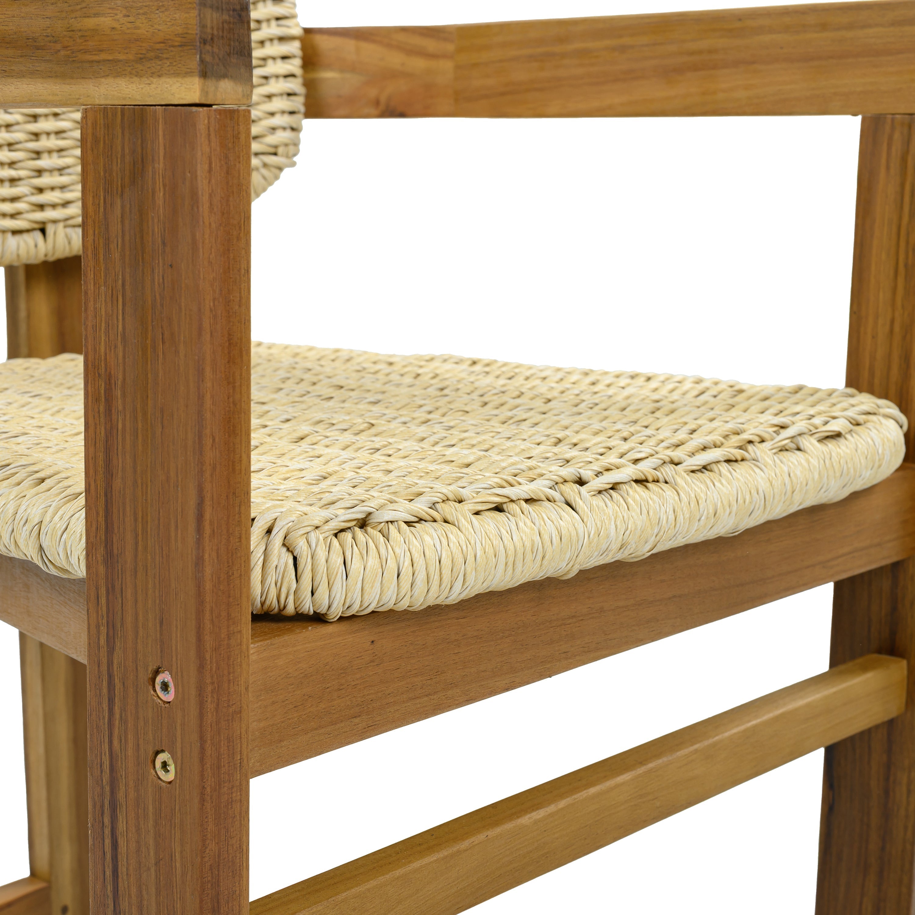 Outdoor Woven Rattan Chair Set Two Accent Chairs