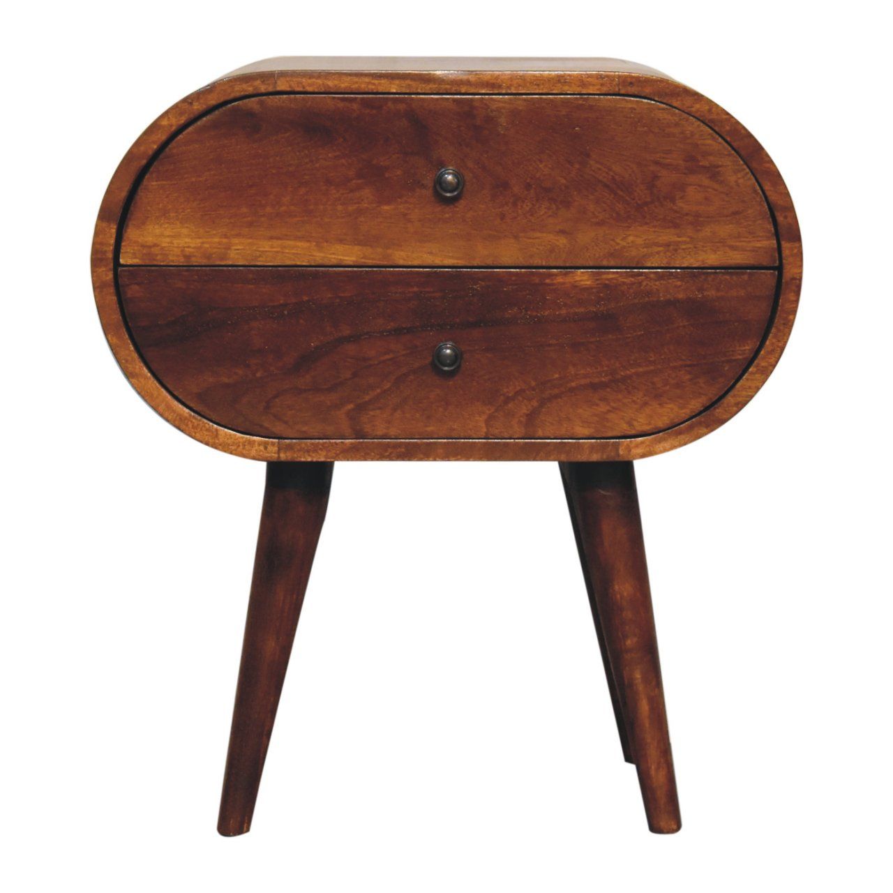 Large Chestnut Circular Bedside - Best Buy Furniture