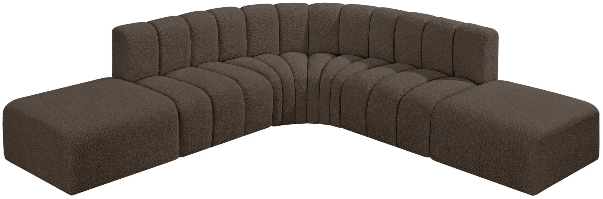 Arc - Boucle Fabric 6 Piece Corner Modular Sofa