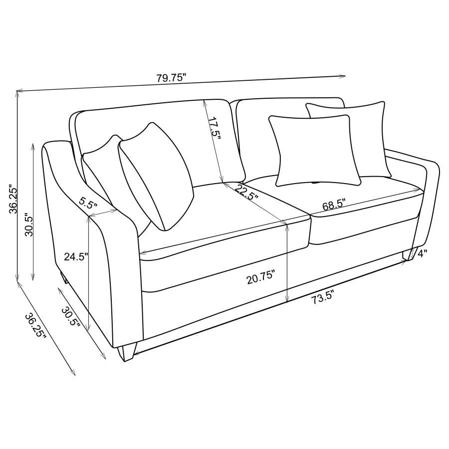 Christine - Upholstered Sloped Arm Sofa Set