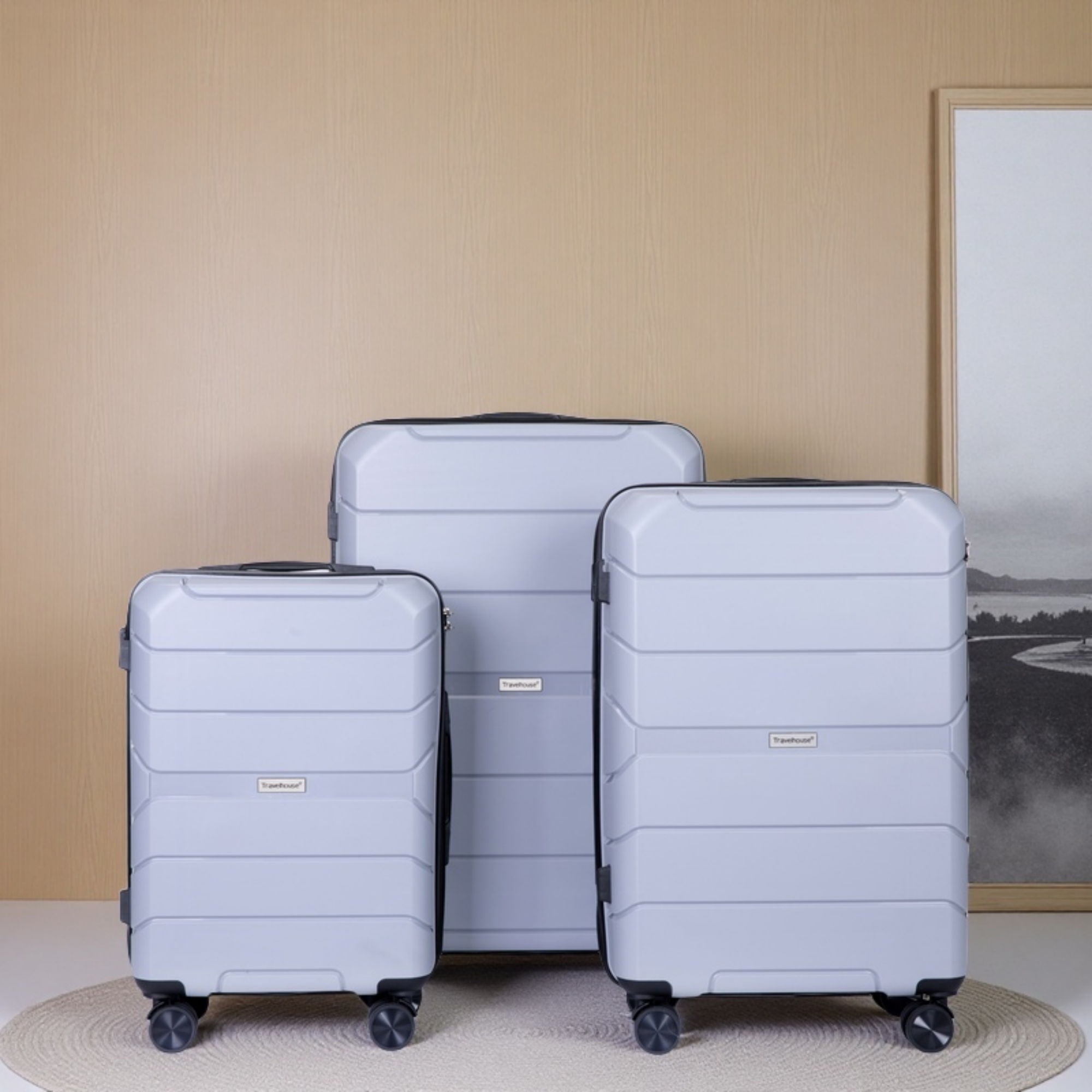 Hardshell Suitcase Spinner Wheels Lightweight Durable Suitcase With Tsa Lock, 3 Piece Set