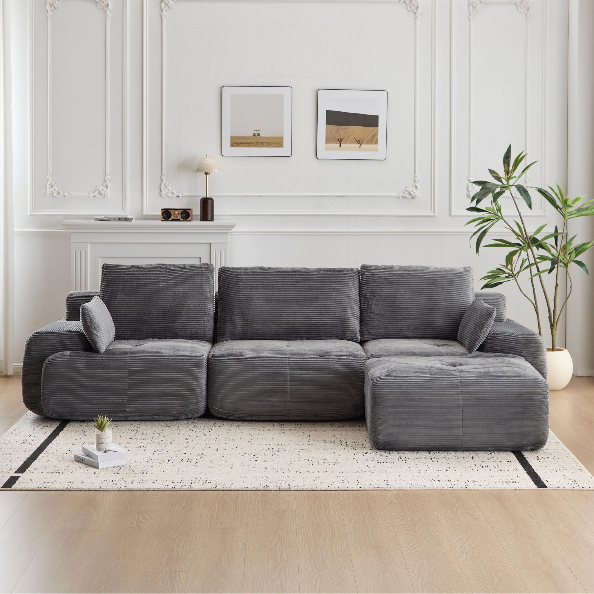 Compressed Sofa, Large Sectional Couches For Living Room - Gray
