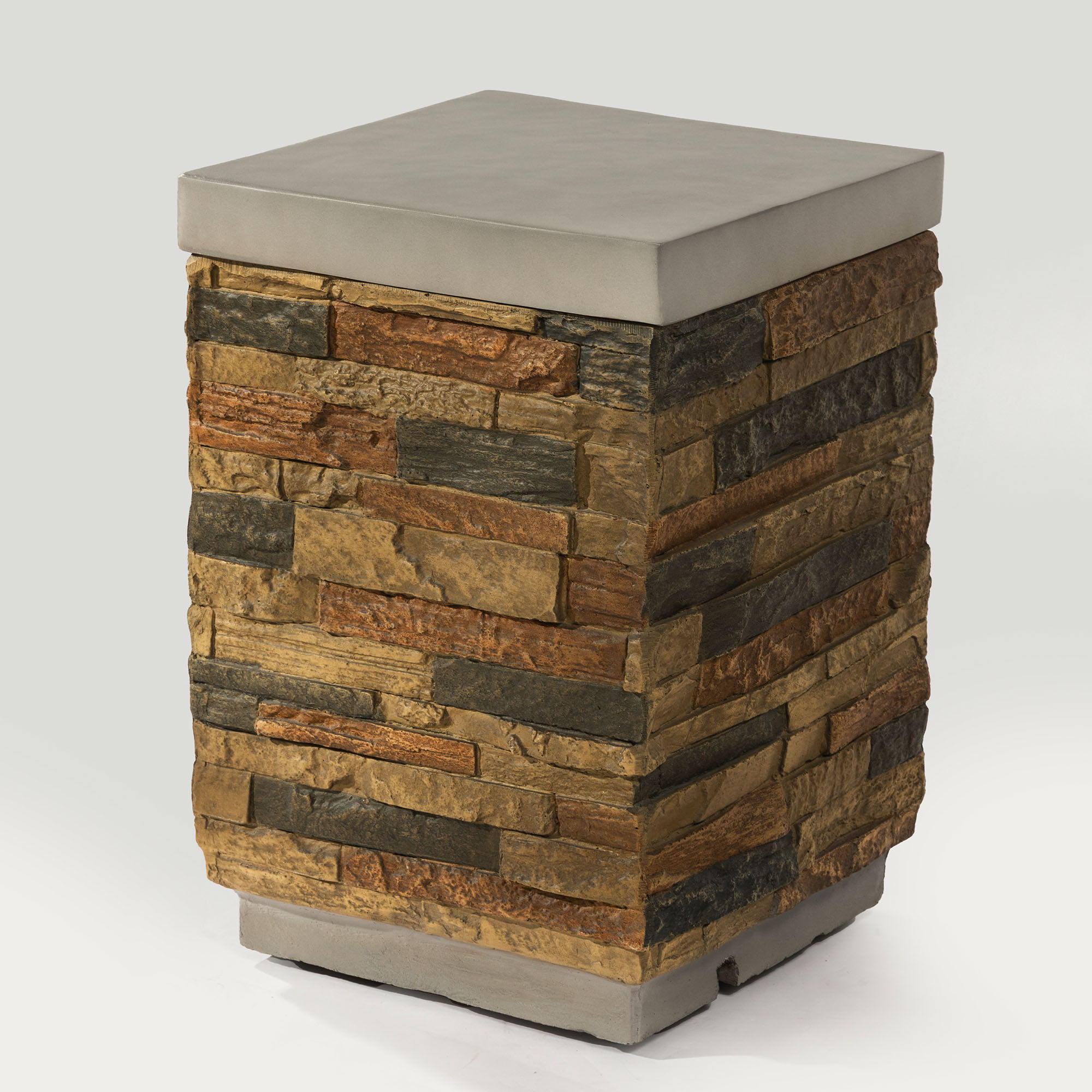 Outdoor Propane Tank Holder Fire Pit Cover Side Table Lightweight Concrete - Sandstone - Best Buy Furniture
