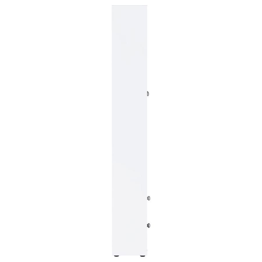 Hawthorne - 4-Shelf Glass Door Tall Cabinet With Drawers