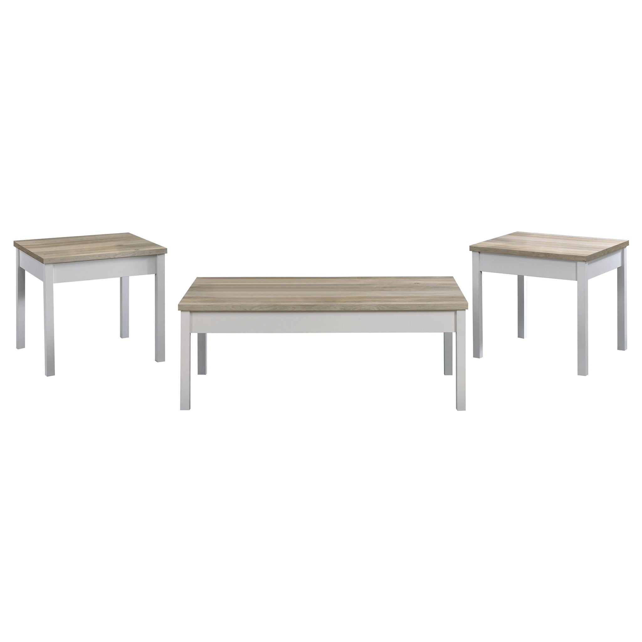 Quintara - 3 Piece Coffee Table Set - Natural / White