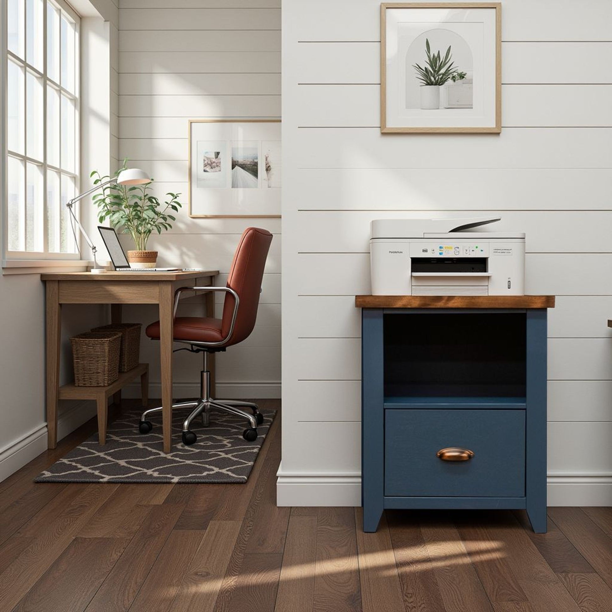 Nantucket - Drawer File - Blue Denim, Whiskey - Best Buy Furniture