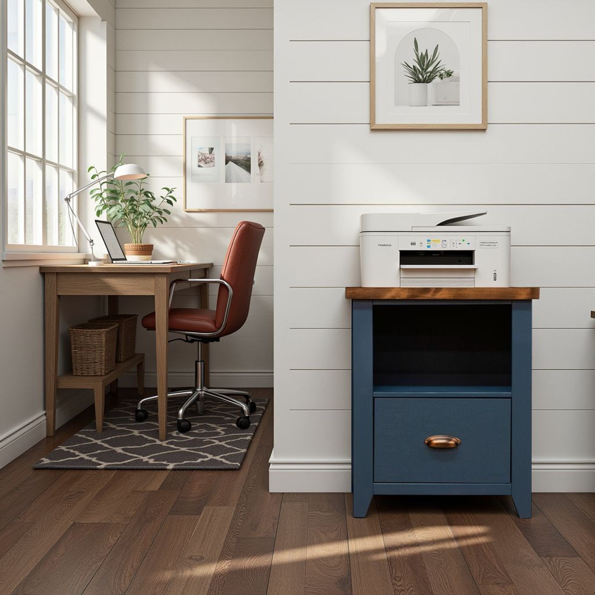 Nantucket - Drawer File - Blue Denim, Whiskey - Best Buy Furniture