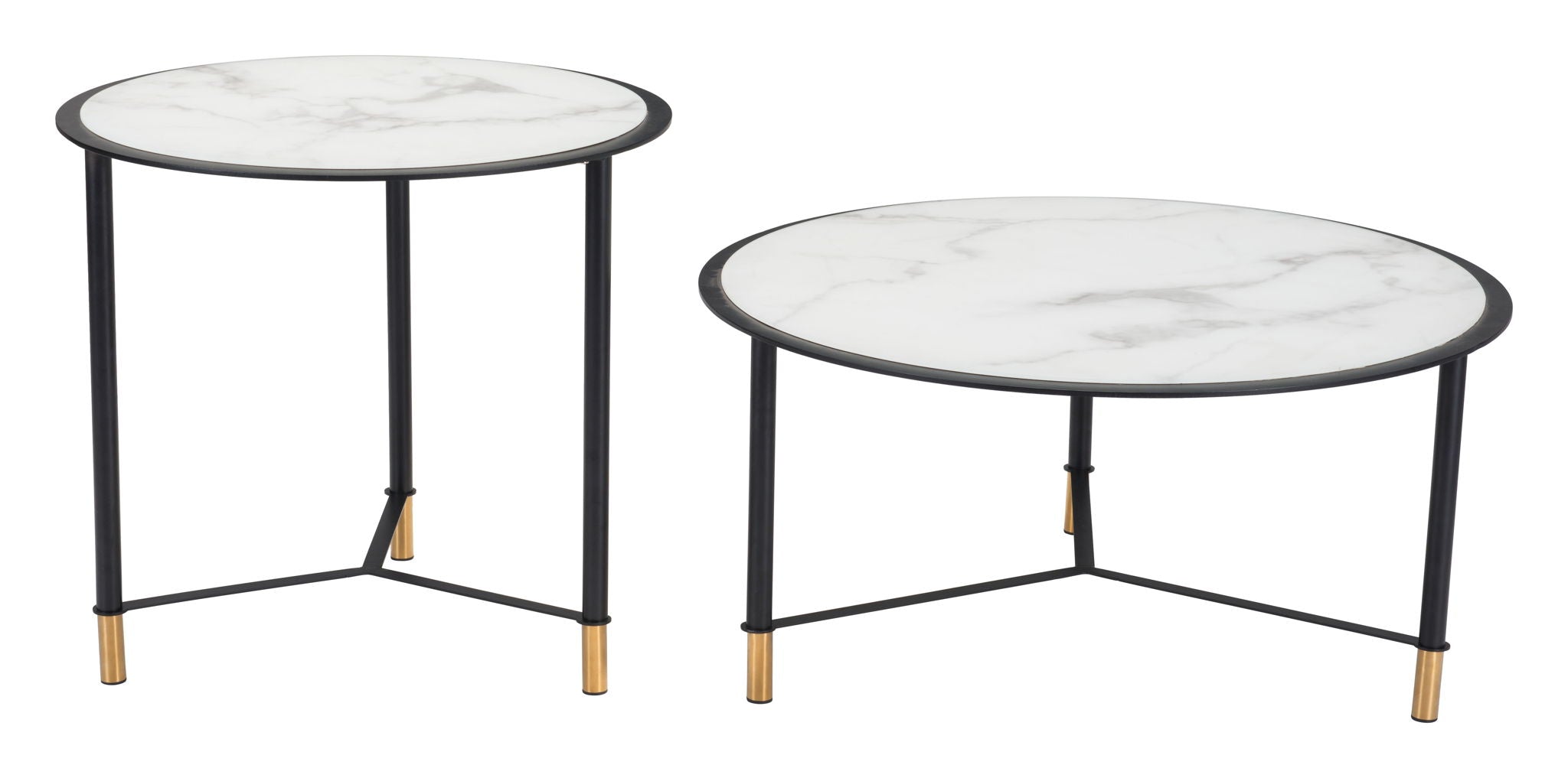 Davis - Coffee Tables (Set of 2) - White & Black