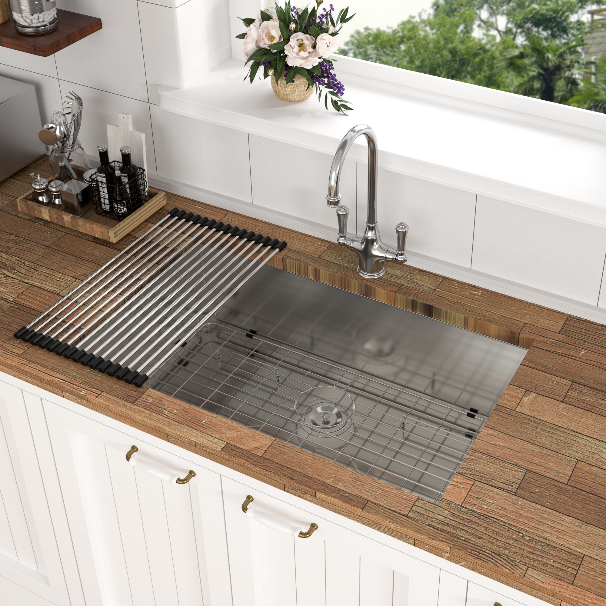 Modern Style Undermount Sink With Stainless Steel, Deep Single Bowl