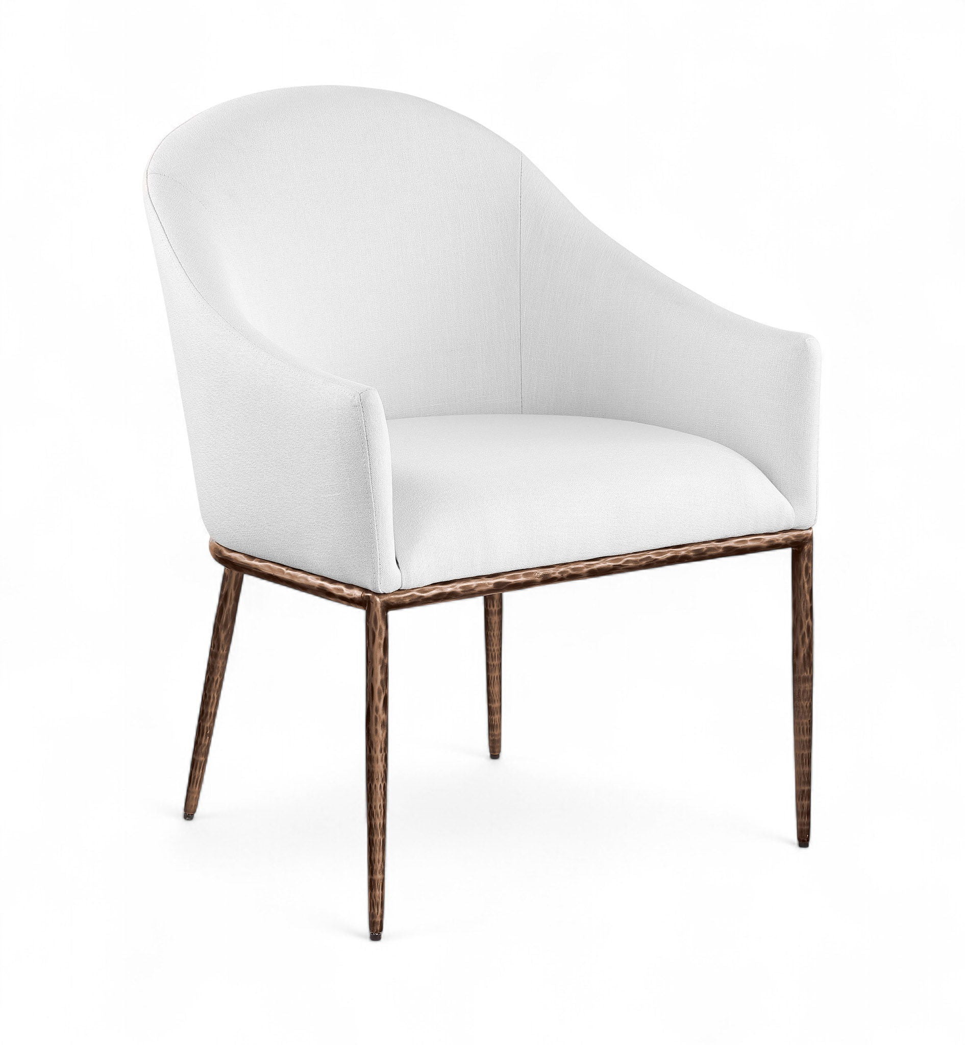 Ferro - Upholstered Dining Arm Chair With Brushed Bronze Legs